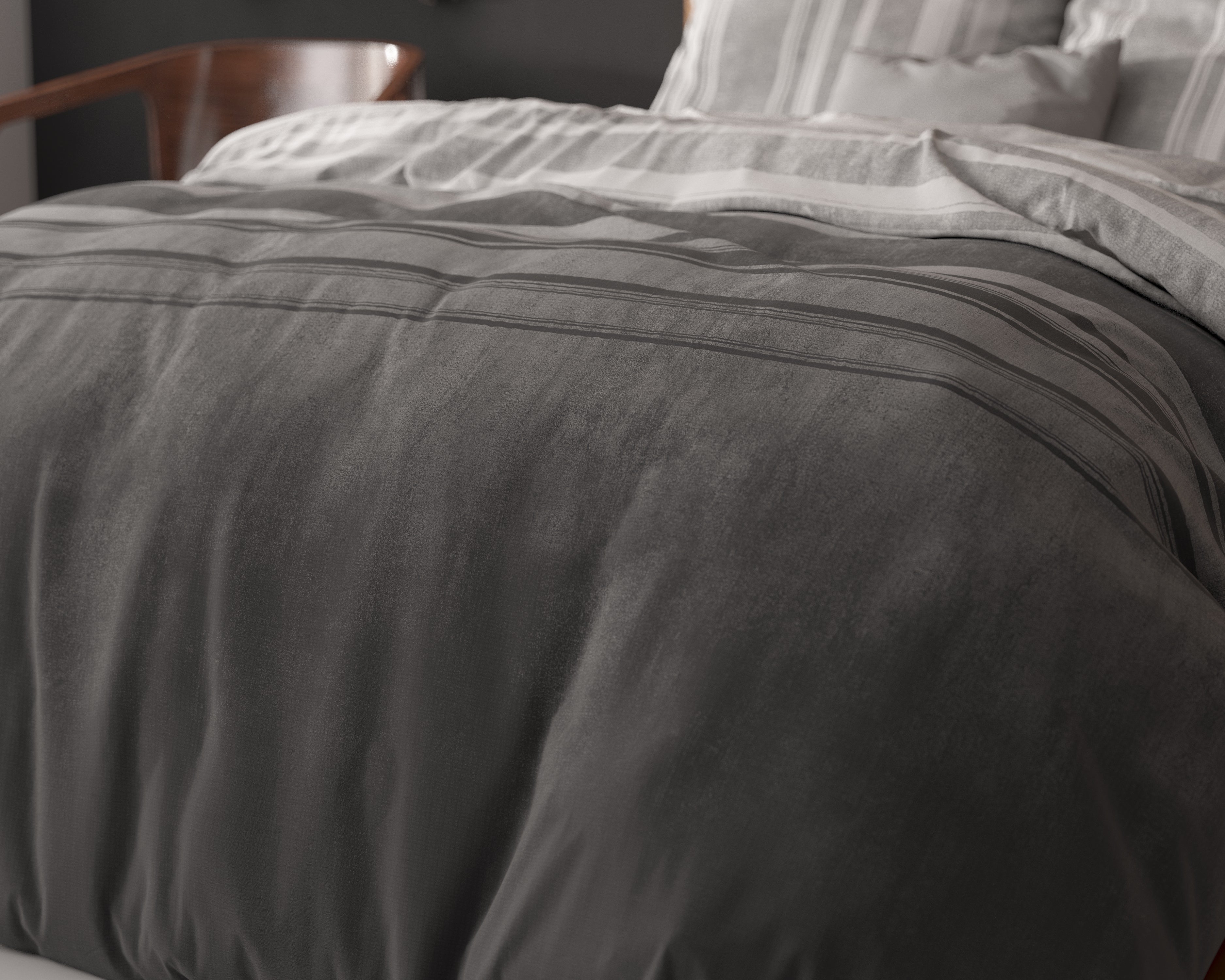 Moon Lights Duvet Cover Gray - Cotton Woven - Non-Iron - Fun Prints
