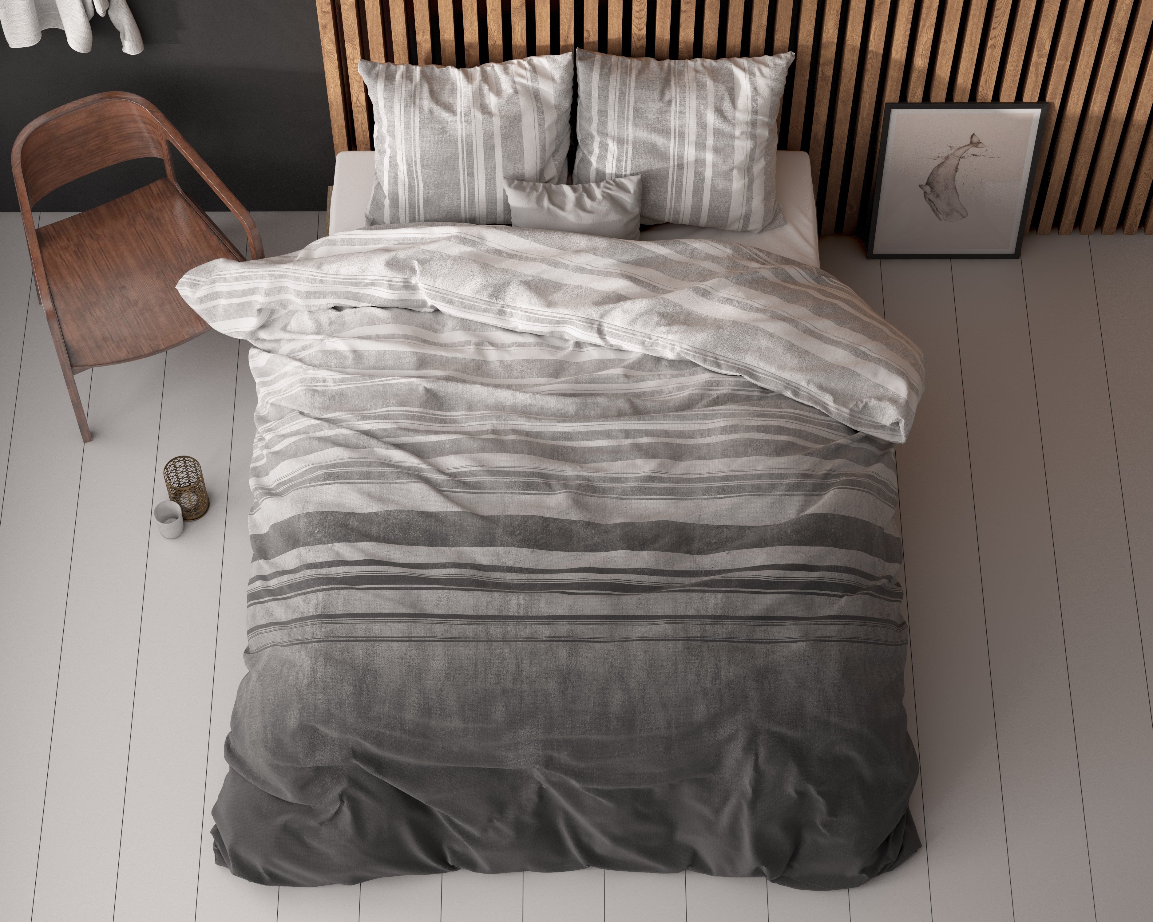 Moon Lights Duvet Cover Gray - Cotton Woven - Non-Iron - Fun Prints