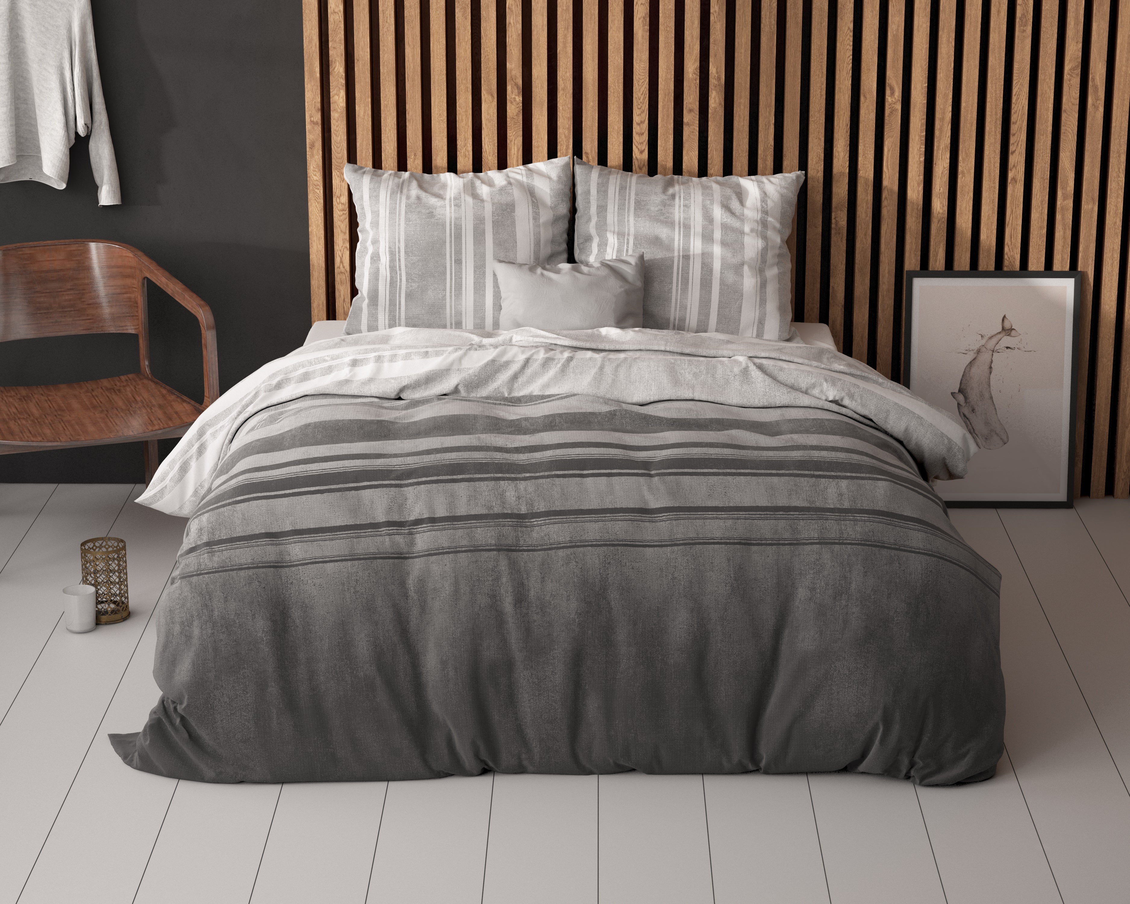 Moon Lights Duvet Cover Gray - Cotton Woven - Non-Iron - Fun Prints