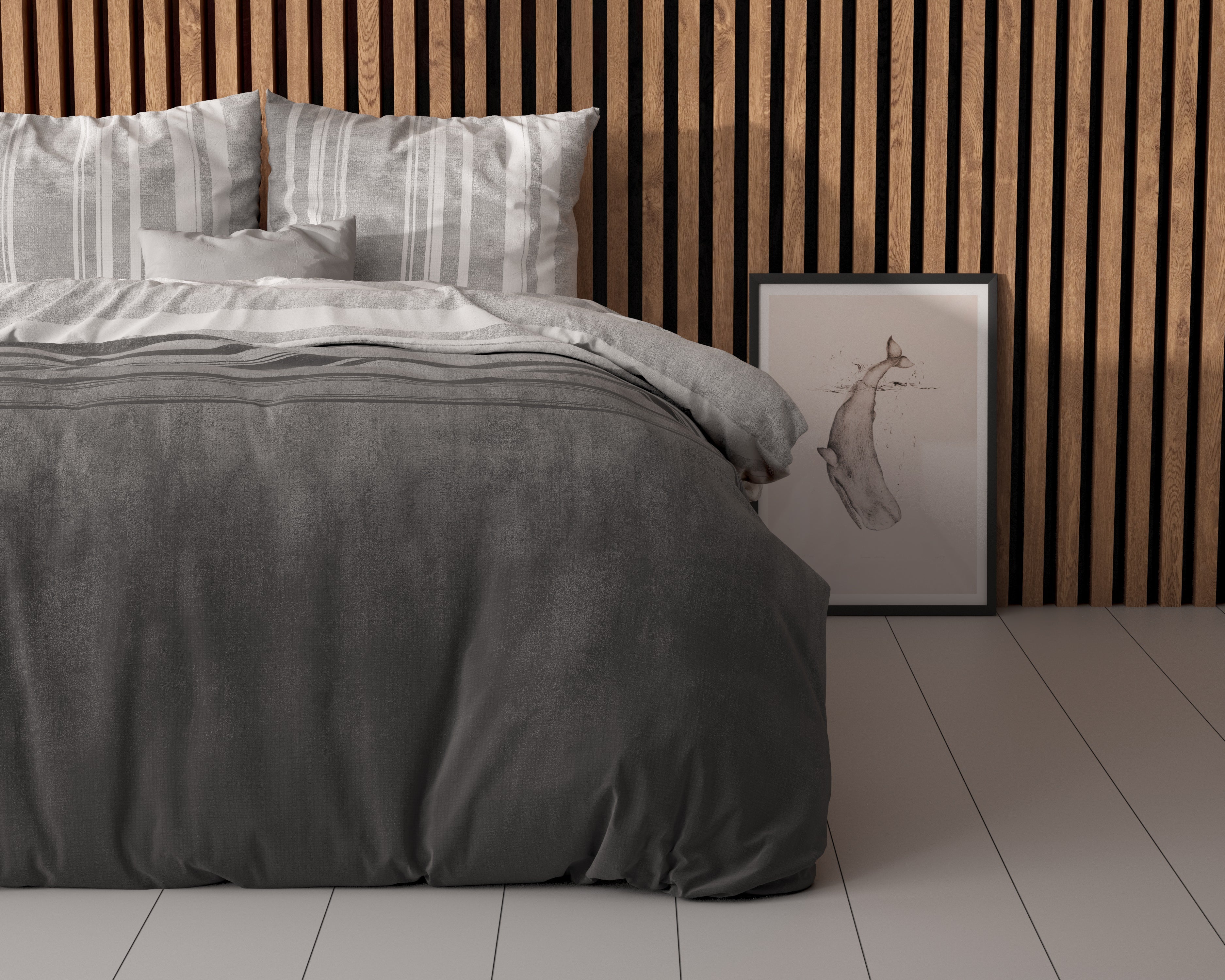 Moon Lights Duvet Cover Gray - Cotton Woven - Non-Iron - Fun Prints