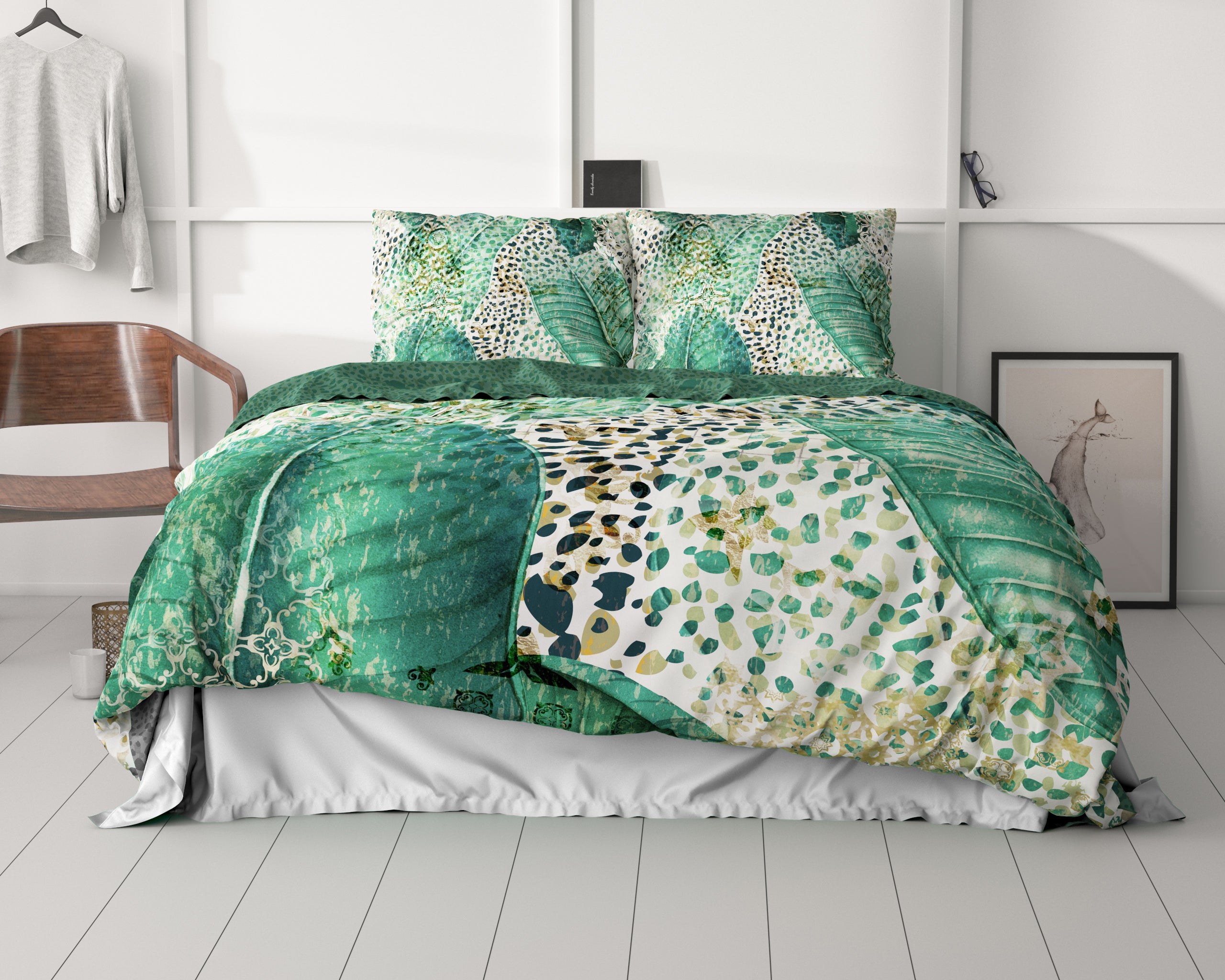 Morena Green Duvet Cover - Luxury Satin - High Quality - Trendy Prints