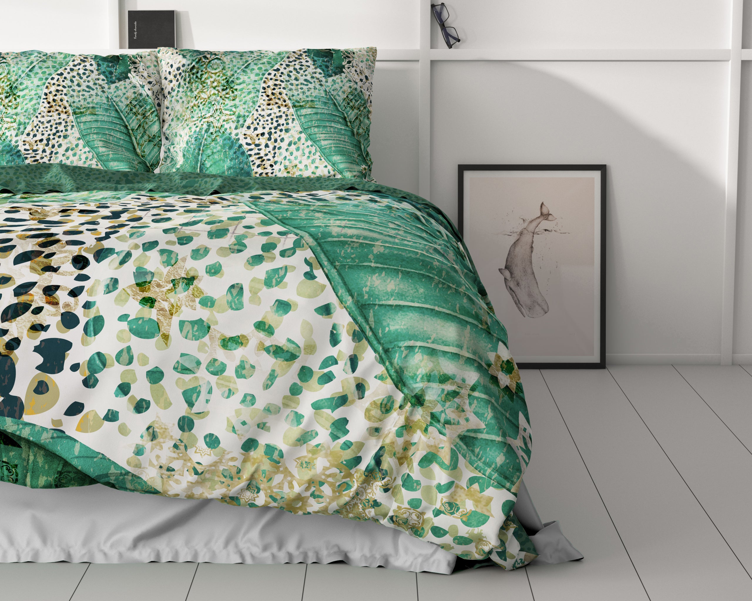 Morena Green Duvet Cover - Luxury Satin - High Quality - Trendy Prints