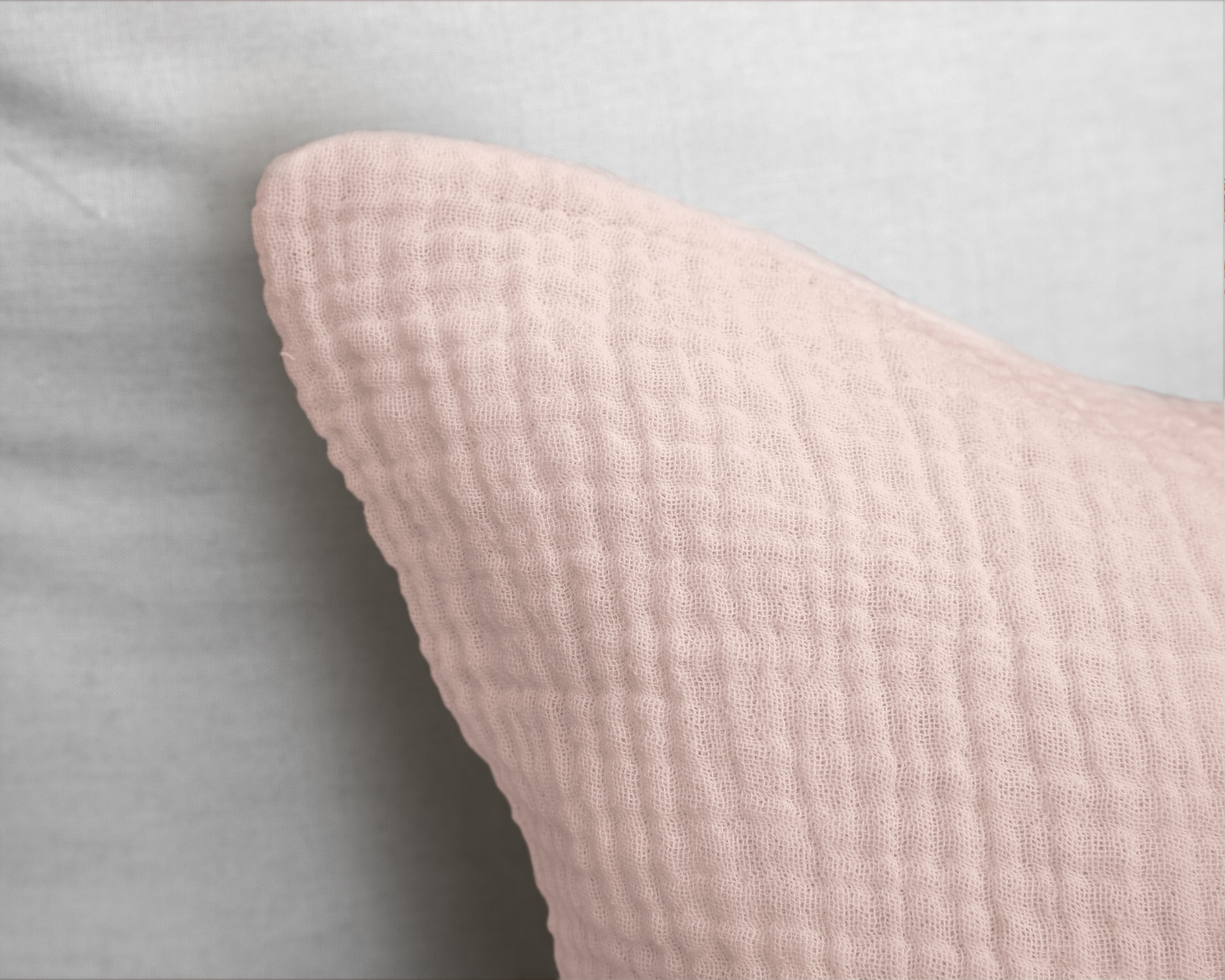 Muslin Percale Duvet Cover Pink - Soft and durable - Crinkle effect - Cotton muslin fabric