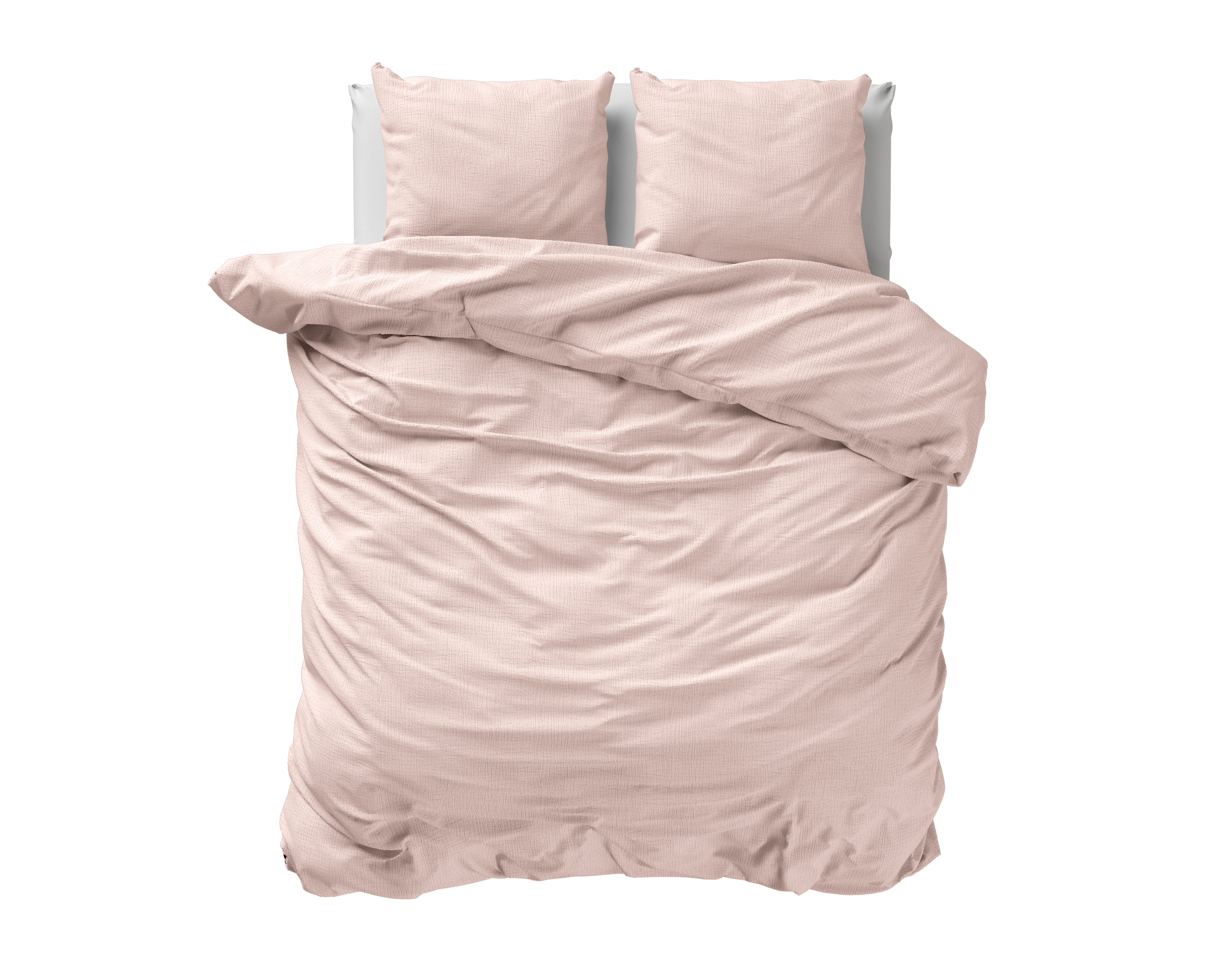 Muslin Percale Duvet Cover Pink - Soft and durable - Crinkle effect - Cotton muslin fabric