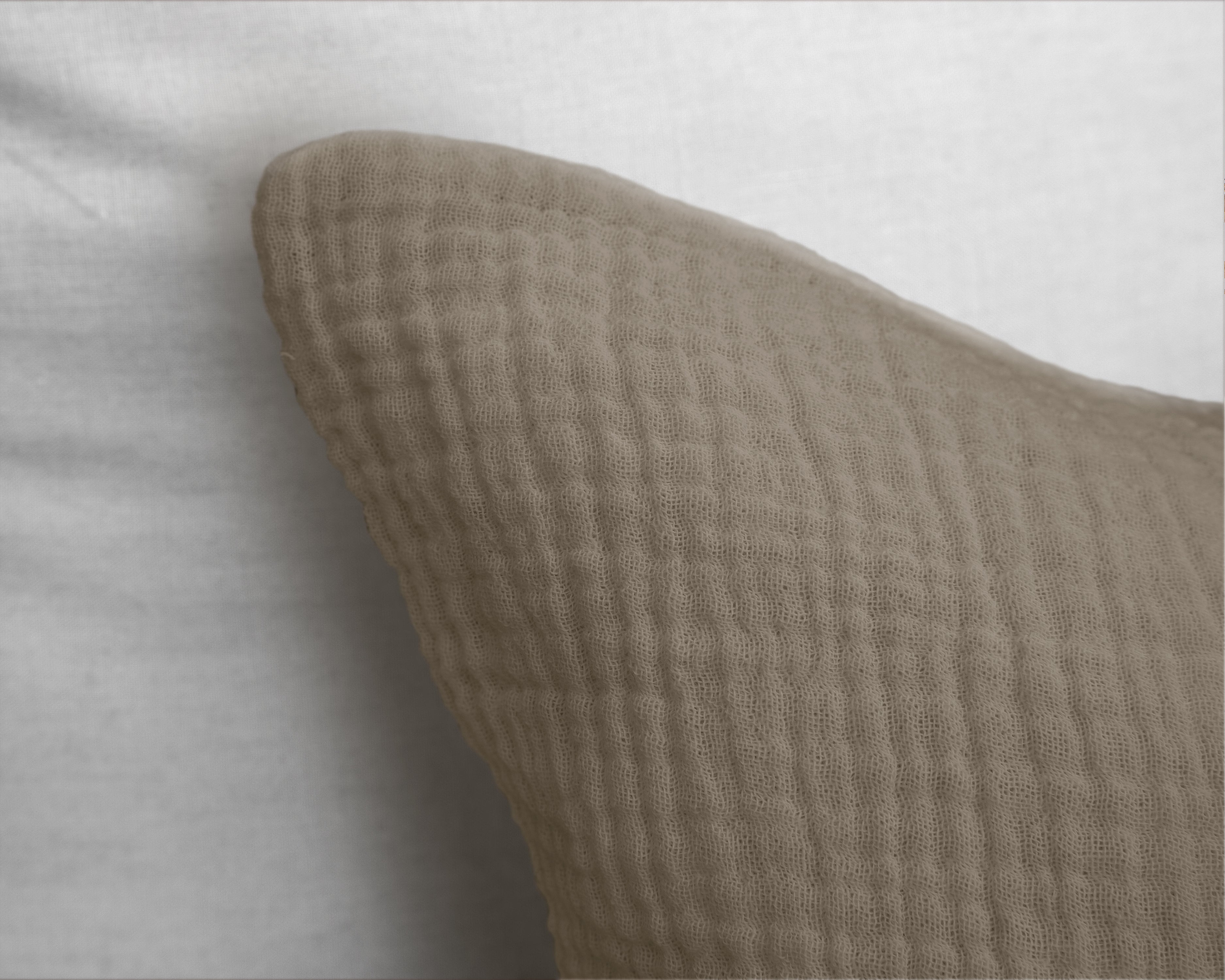 Muslin Percale Duvet Cover Taupe - Soft and durable - Crinkle effect - Cotton muslin fabric