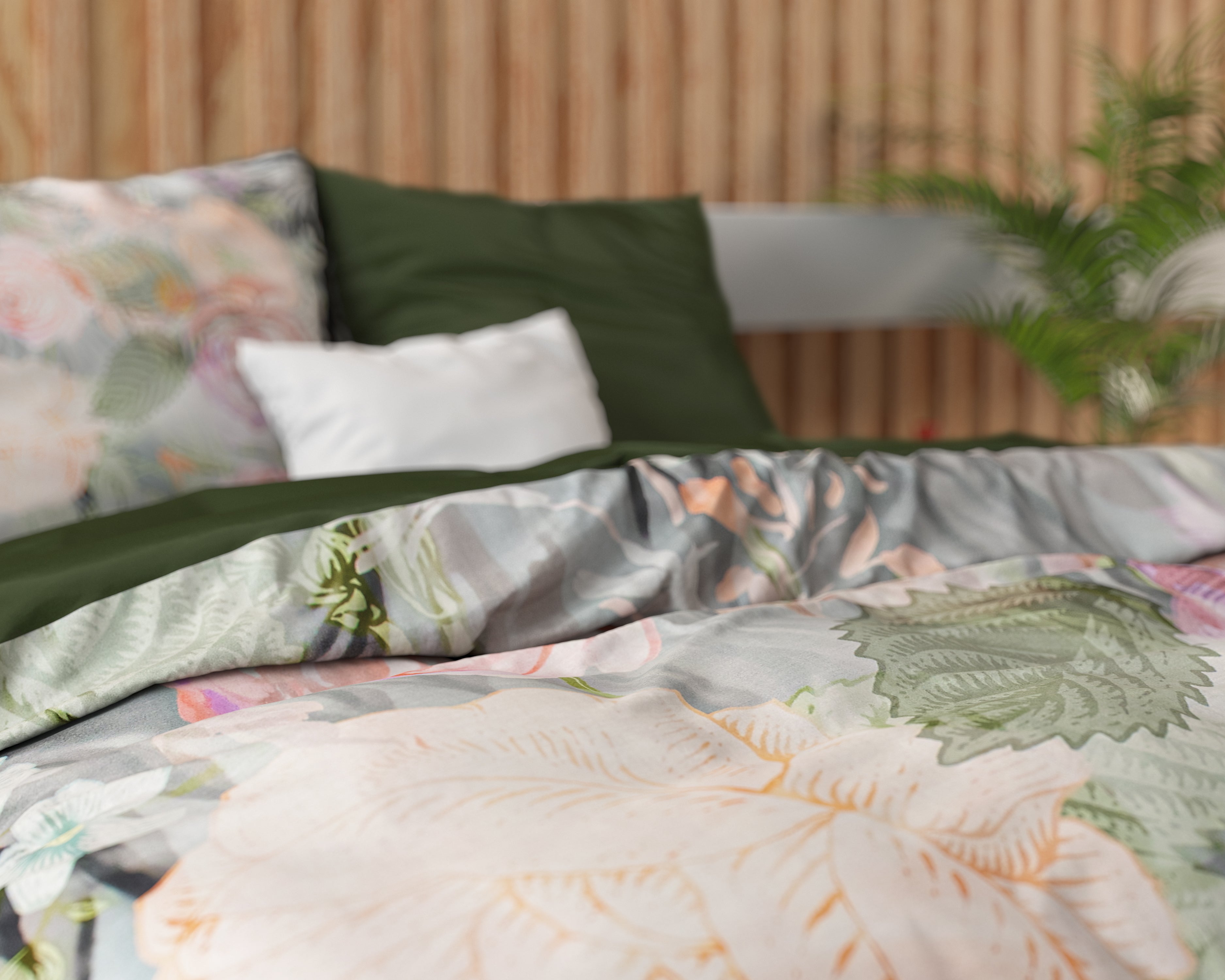 Mystery Flower White Duvet Cover - Breathable Cotton - Trendy Designs - With Press Studs