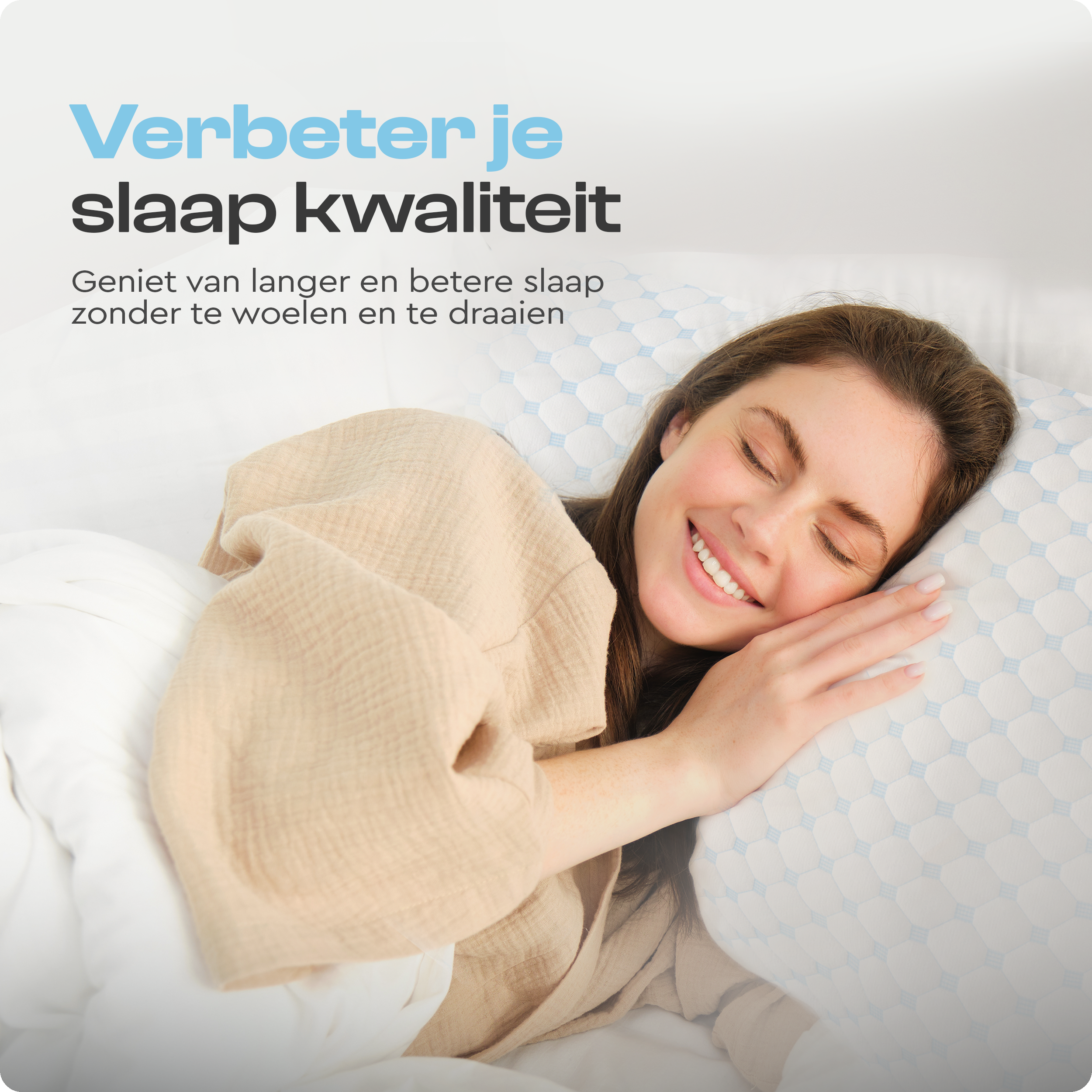 Nanotech Kussen Blauw 50 x 70 - Verkoelend - Hardheid en hoogte afstelbaar - Traagschuim
