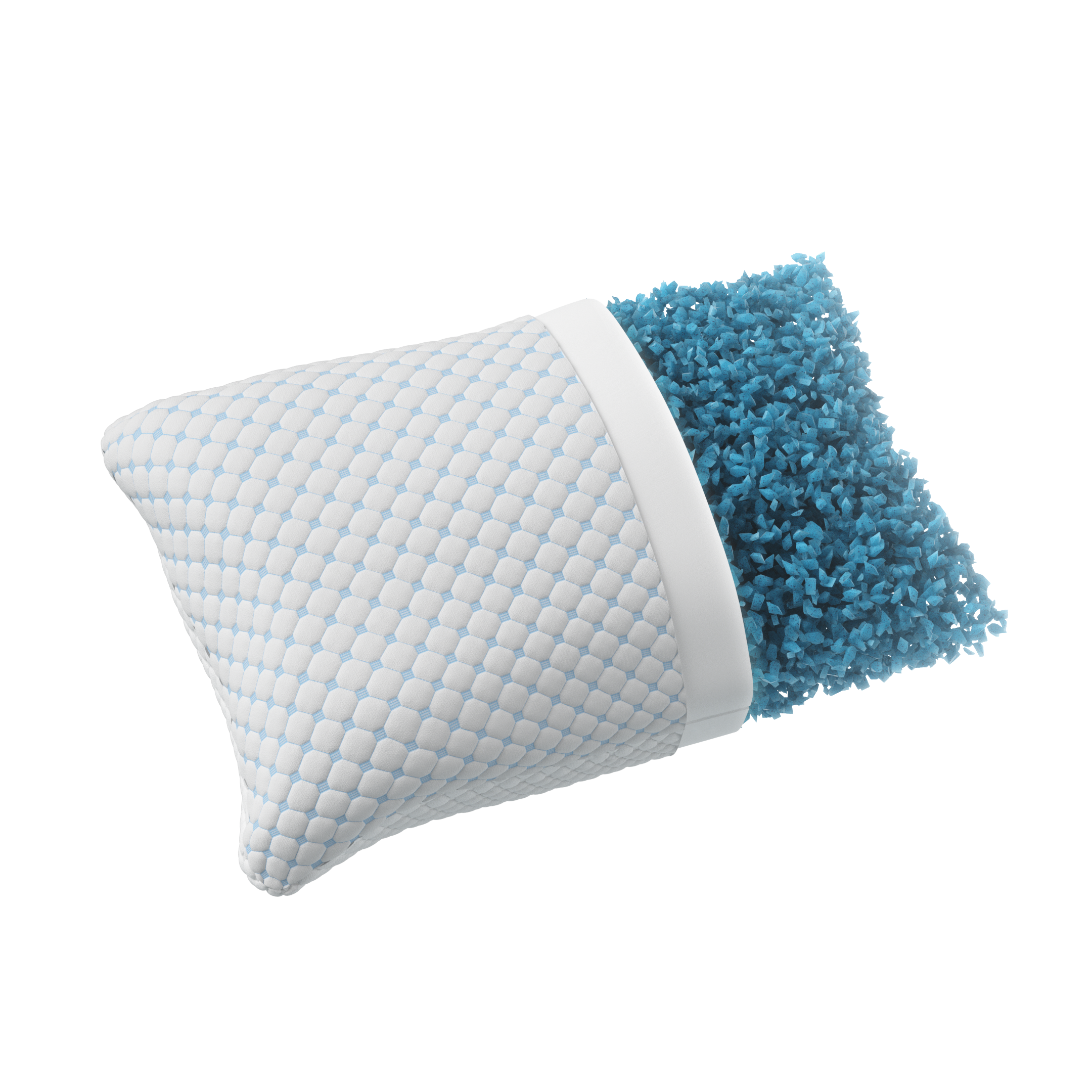 Nanotech Kussen Blauw 50 x 70 - Verkoelend - Hardheid en hoogte afstelbaar - Traagschuim