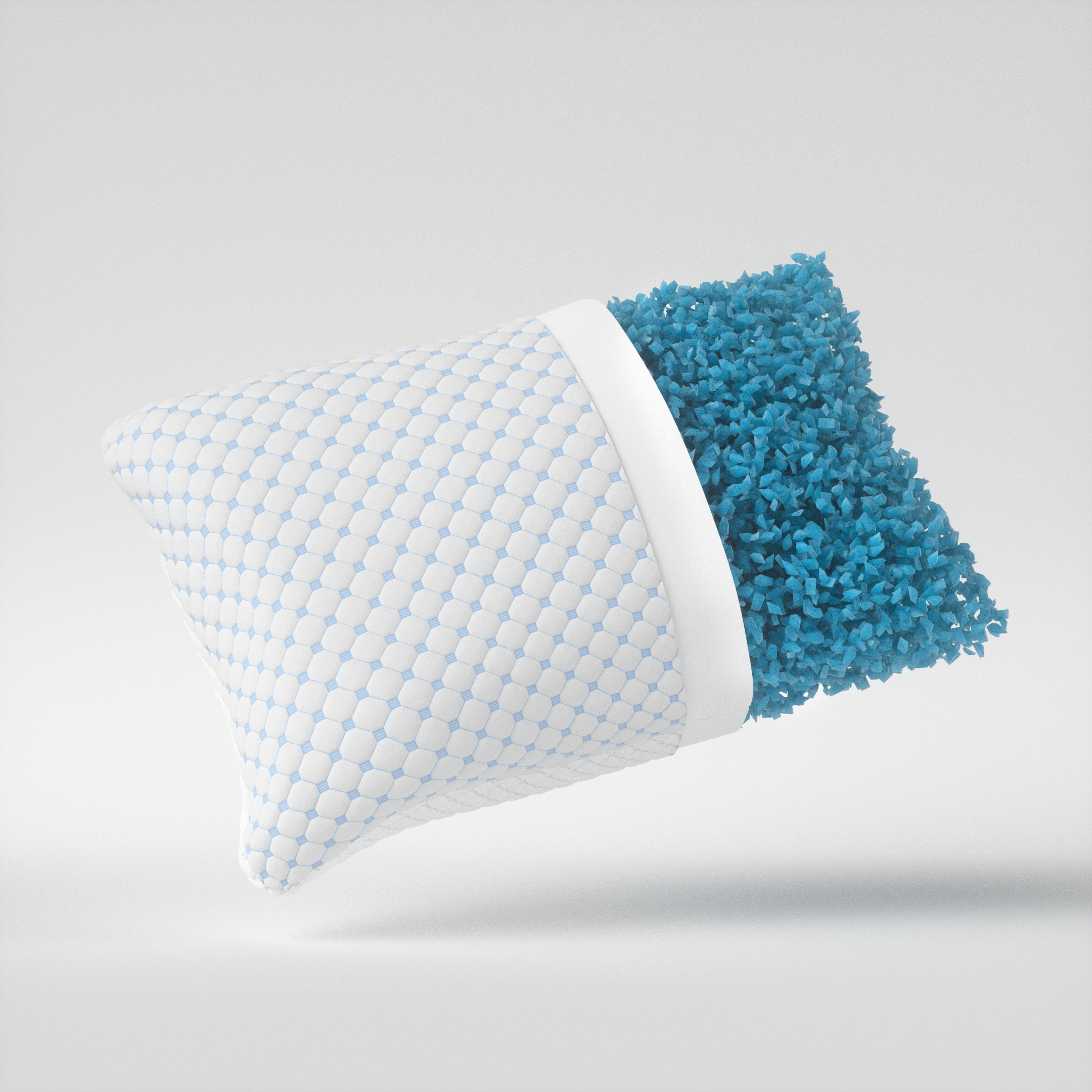 Nanotech Kussen Blauw 50 x 70 - Verkoelend - Hardheid en hoogte afstelbaar - Traagschuim