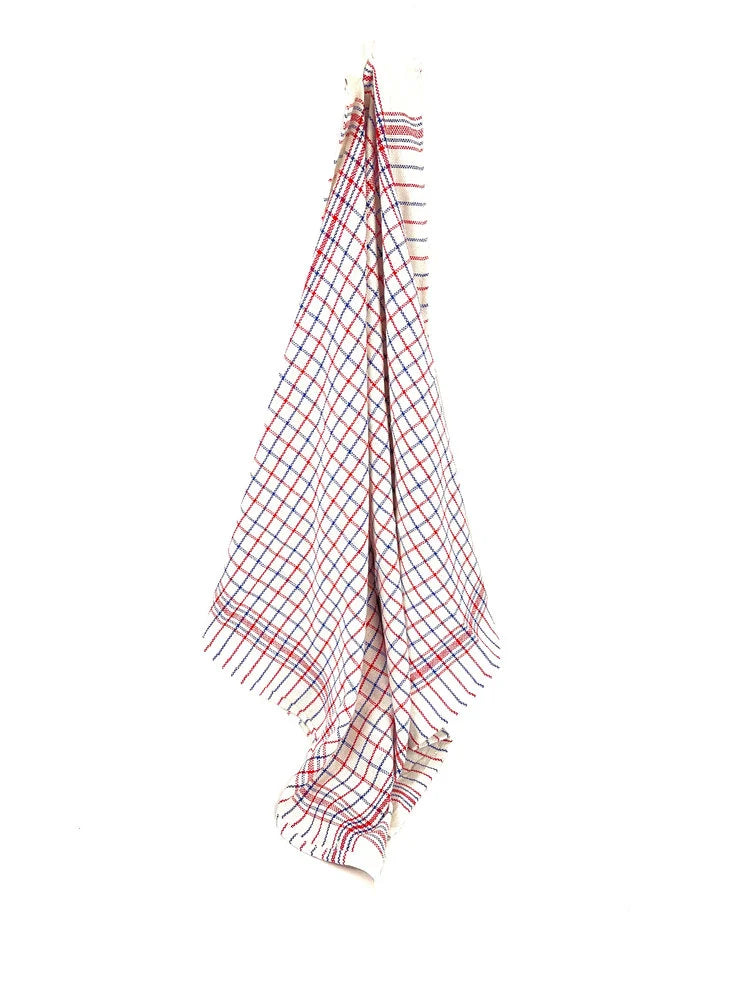 National Check Tea Towel Set (6 pieces) – 100% Cotton, Moisture Absorbent & Checked Pattern