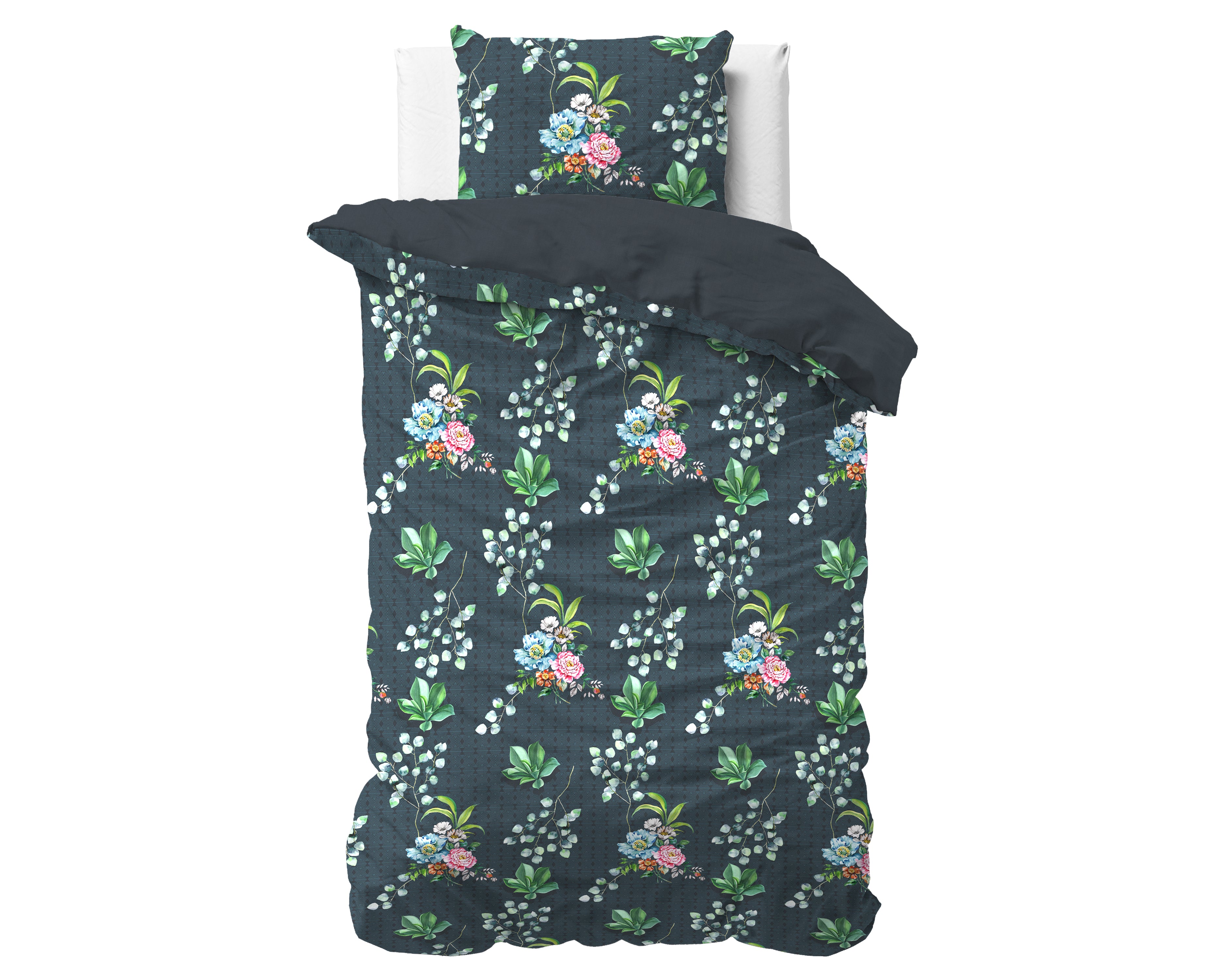 Nature Leaves Green Duvet Cover - Breathable Cotton - Trendy Designs - With Press Studs