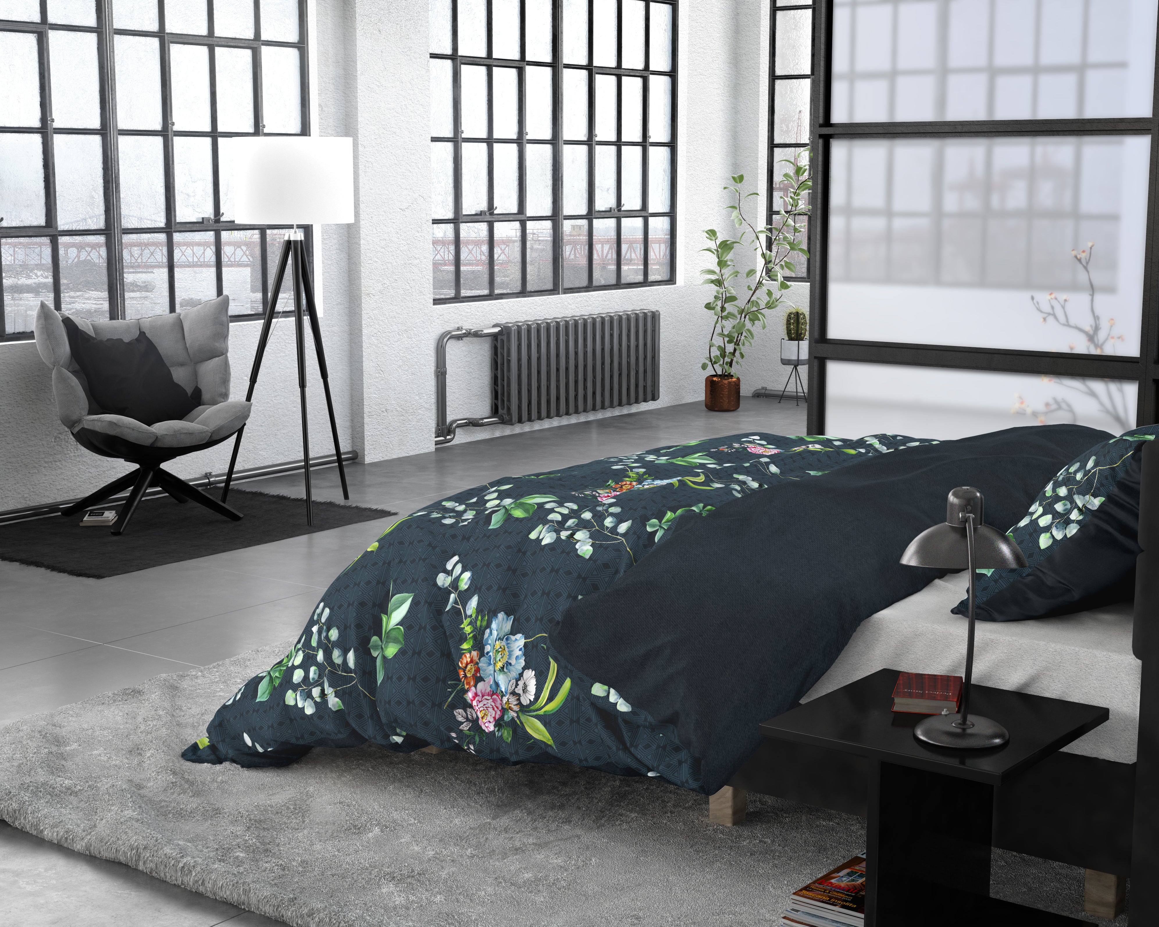 Nature Leaves Green Duvet Cover - Breathable Cotton - Trendy Designs - With Press Studs