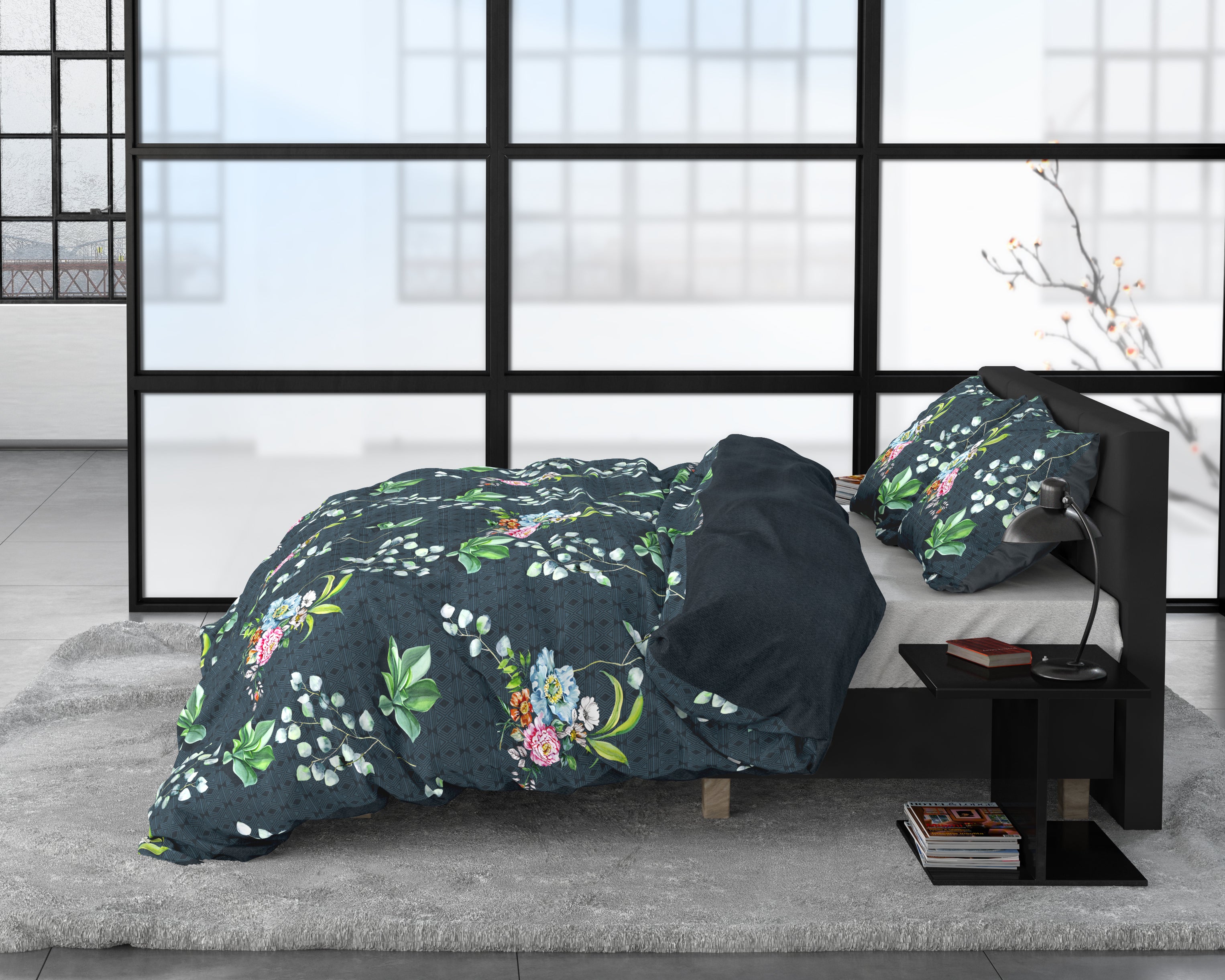 Nature Leaves Green Duvet Cover - Breathable Cotton - Trendy Designs - With Press Studs