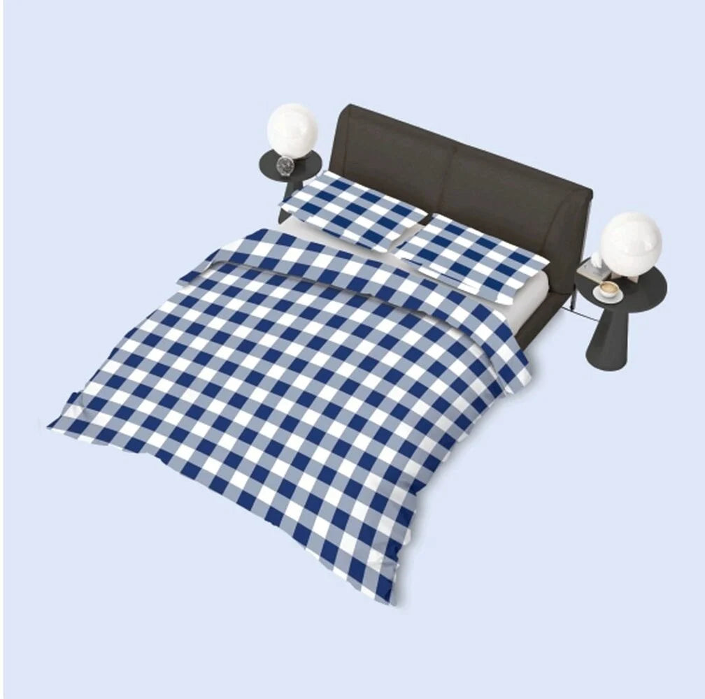 Nordic Blue Duvet Cover | Checkered Scandinavian Design for Every Bedroom