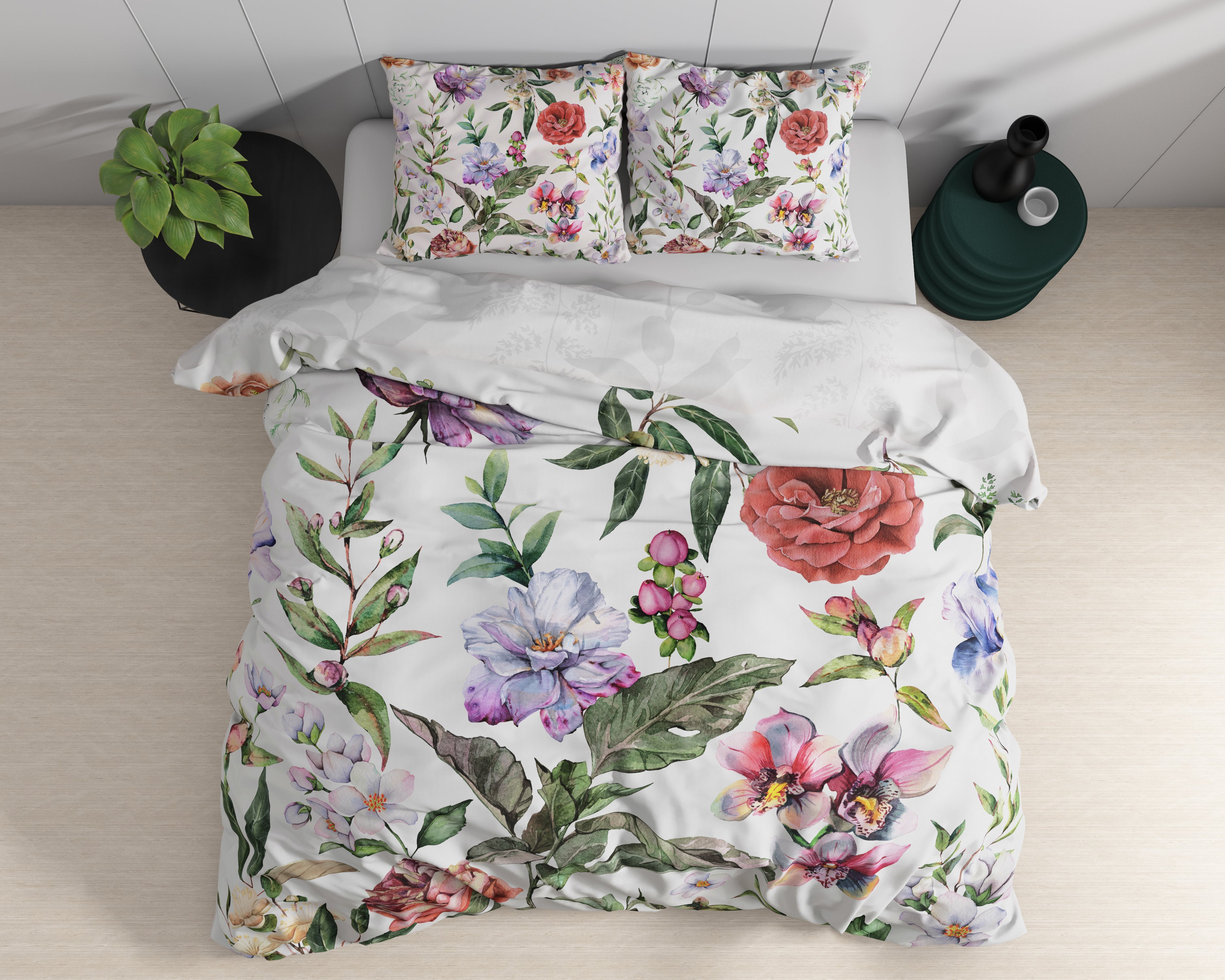 Ophelia Wit Katoenen Dekbedovertrek