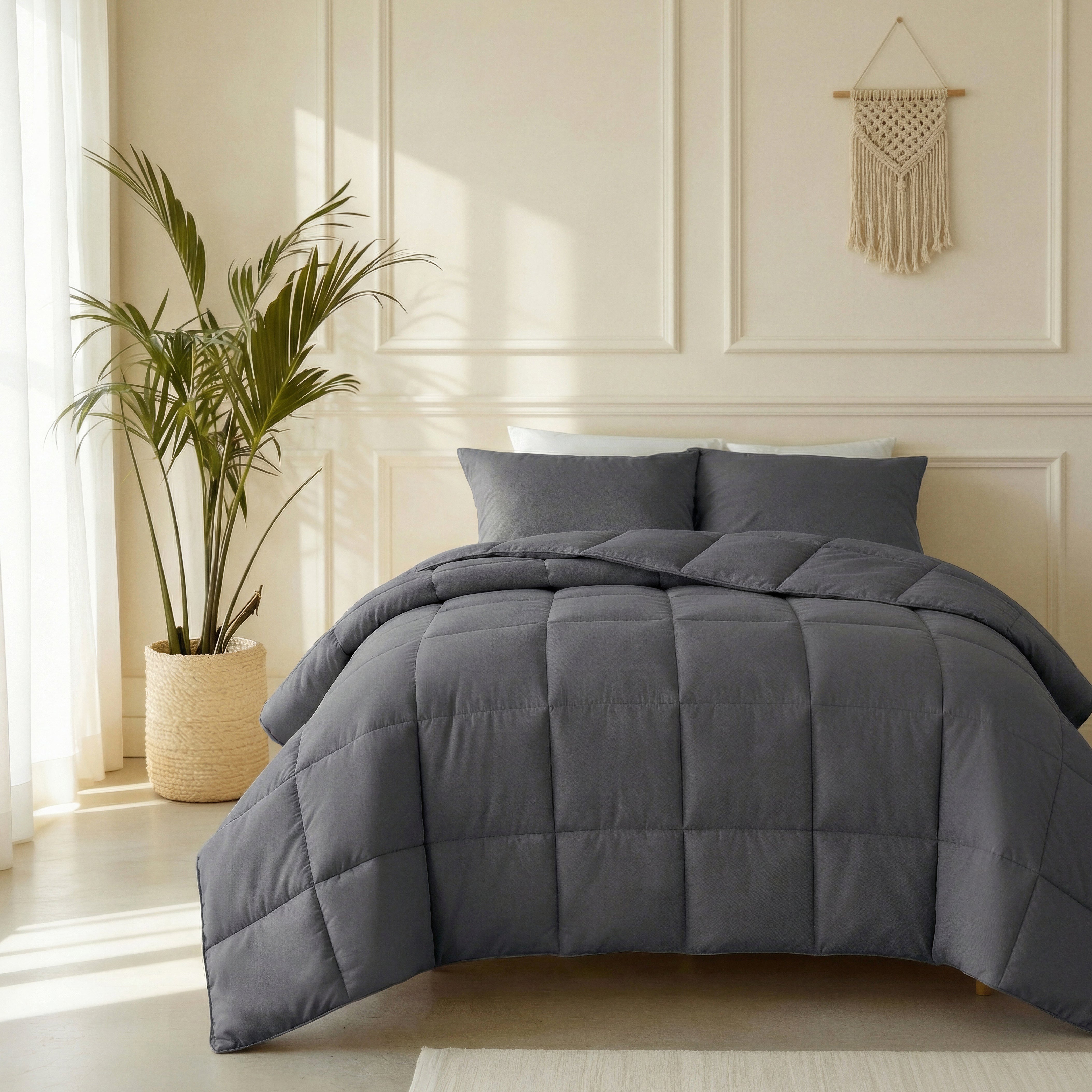 Primaviera Deluxe 100% Katoen Dekbed - Antraciet - Voor het hele jaar