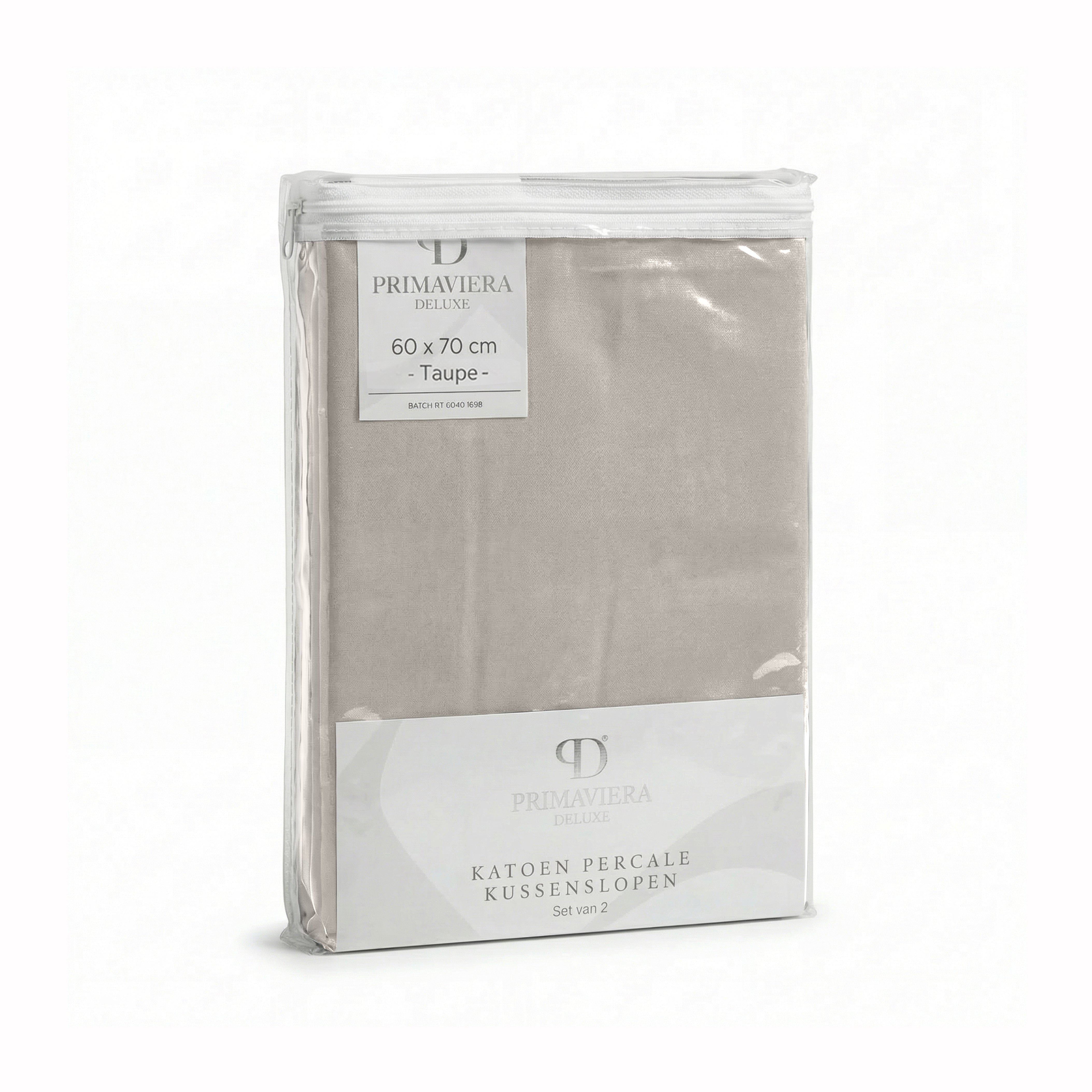 Primaviera Deluxe Katoenen Kussenslopen - Taupe - Set van 2 stuks