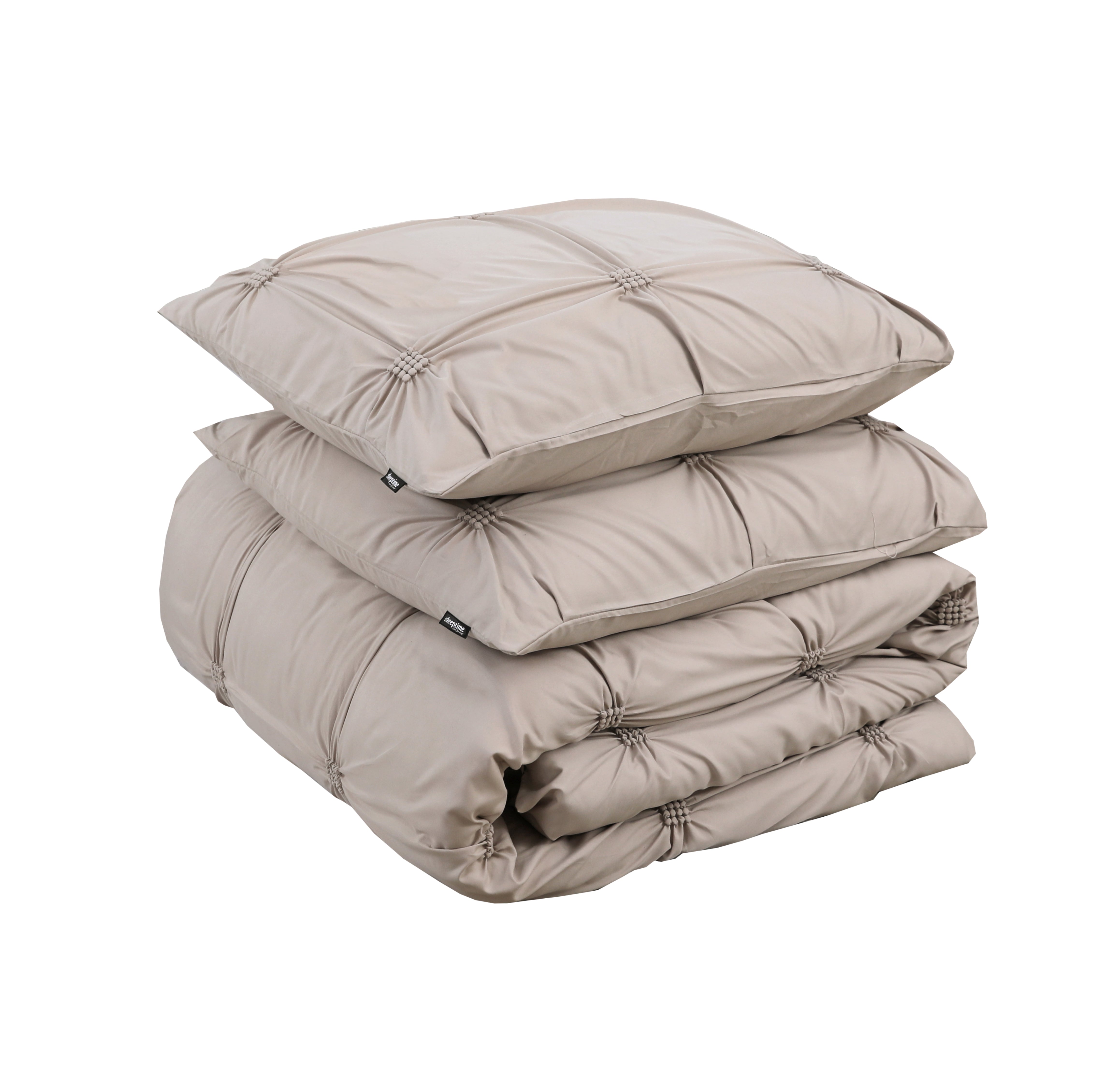 Punch Pintuck Dekbedovertrek Taupe