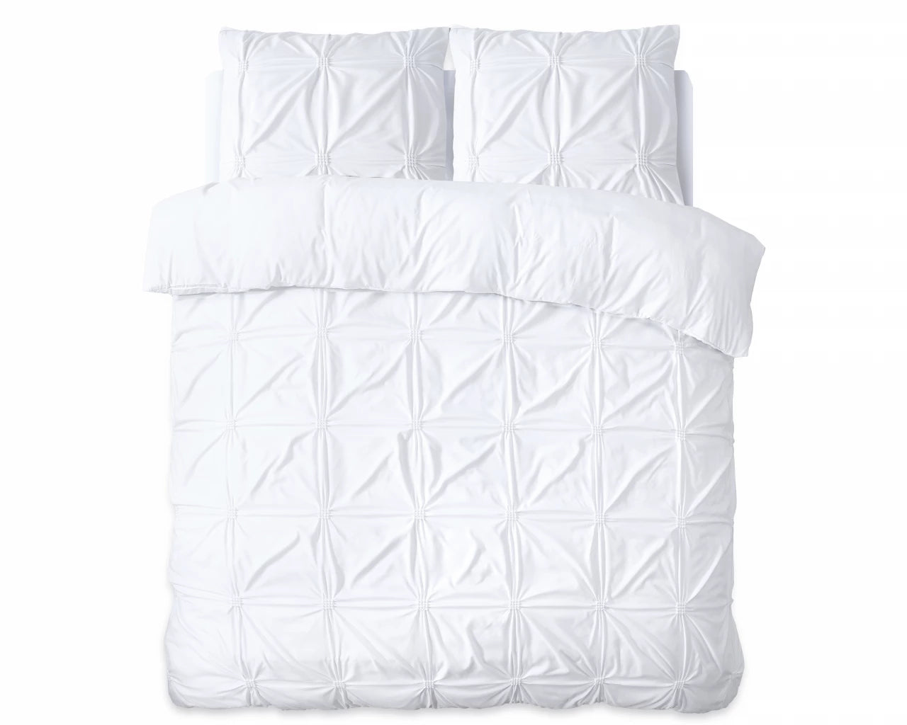 Punch Pintuck Dekbedovertrek Wit