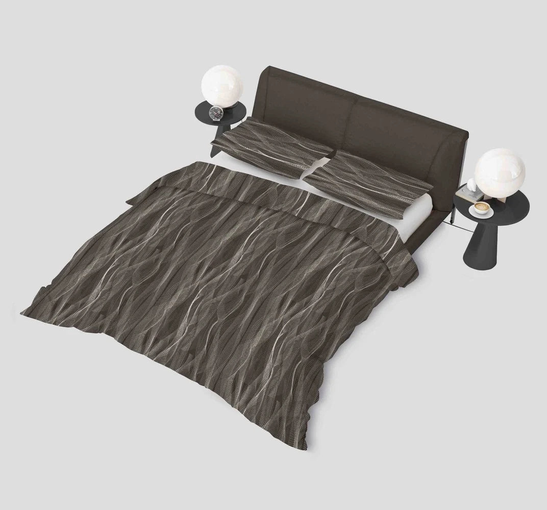 Wave Brown Duvet Cover | Modern & Wrinkle-Free