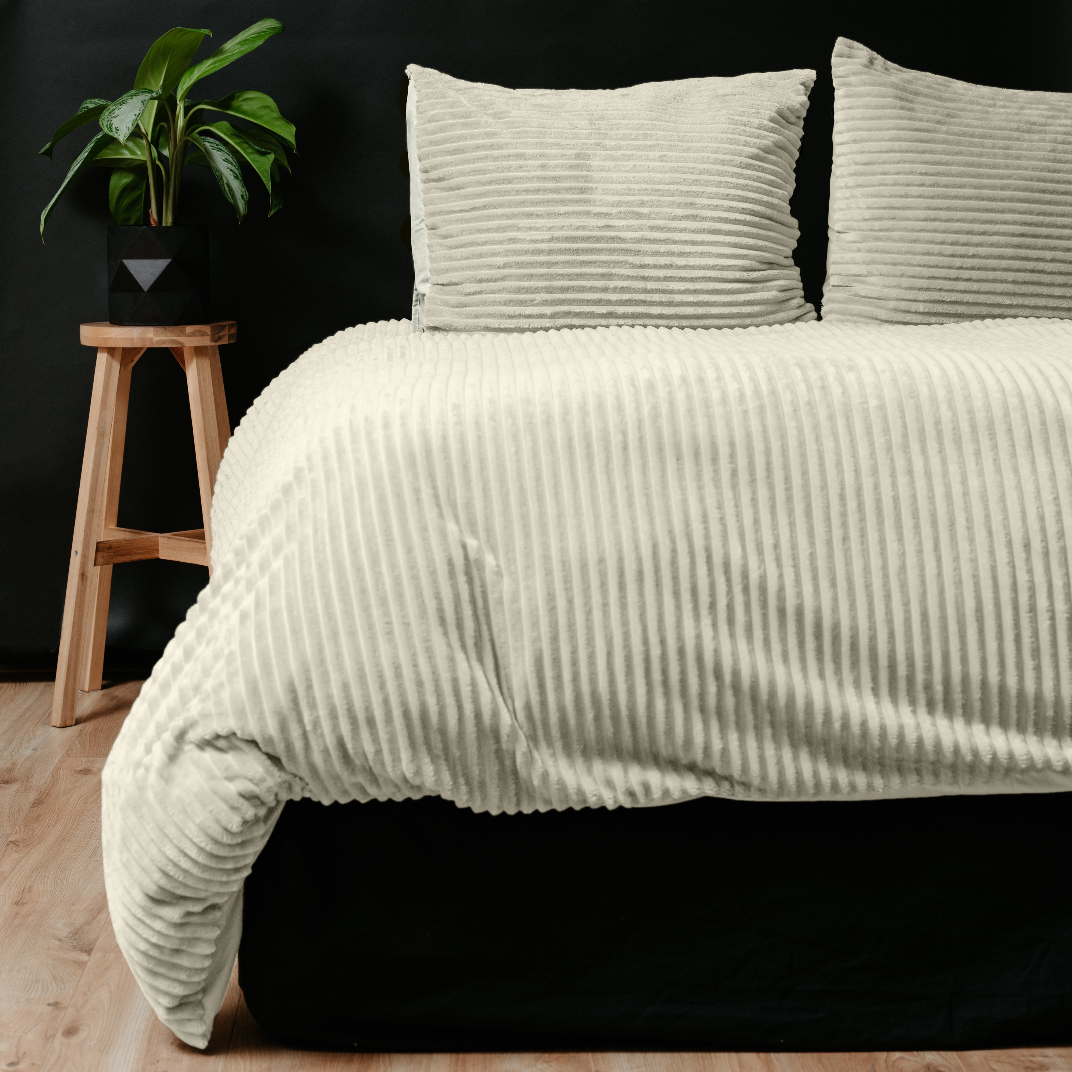 Rib Teddy Creme Dekbedovertrek - Knuffelende nachtrust - Zacht en warm - Trendy Rib Design