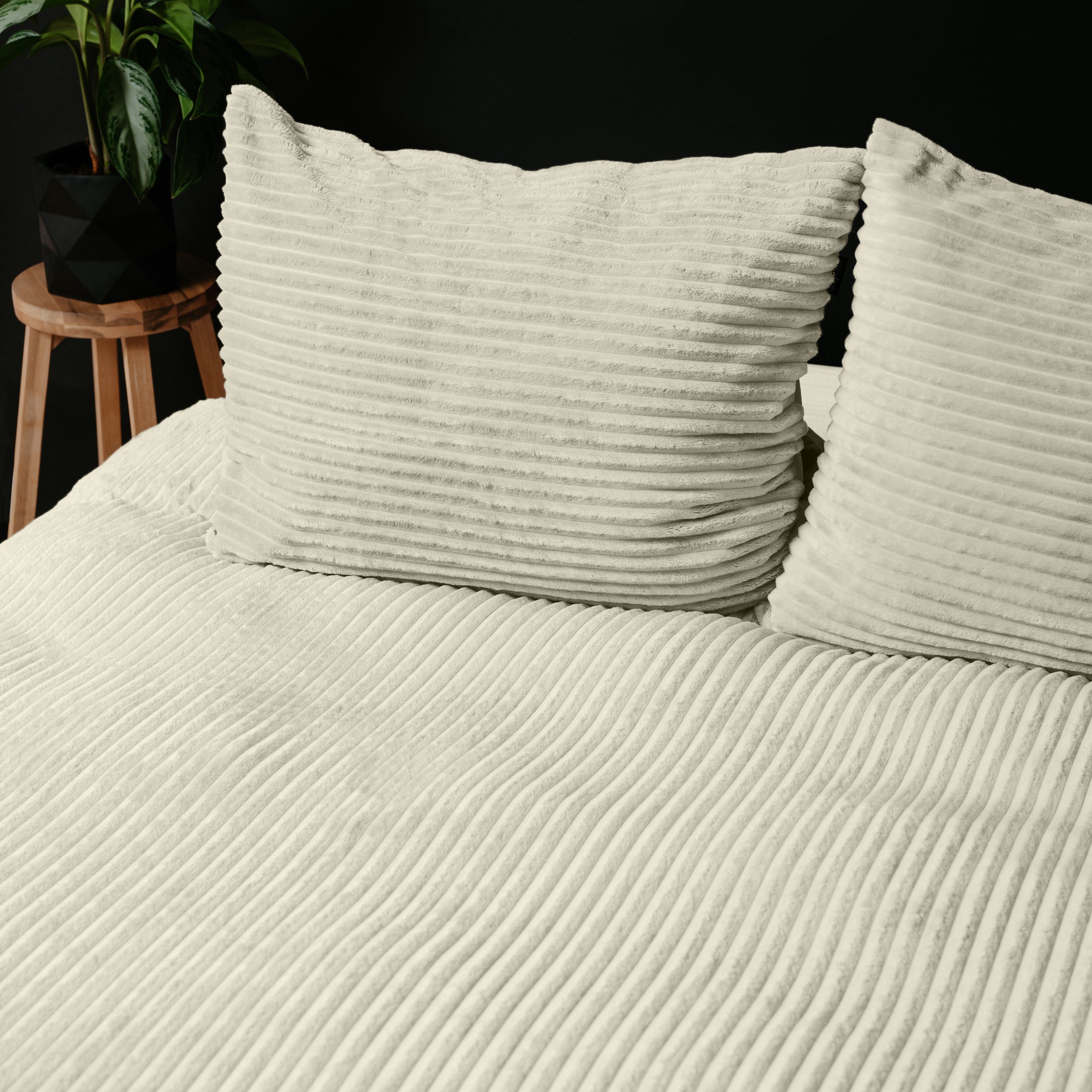 Rib Teddy Creme Dekbedovertrek - Knuffelende nachtrust - Zacht en warm - Trendy Rib Design