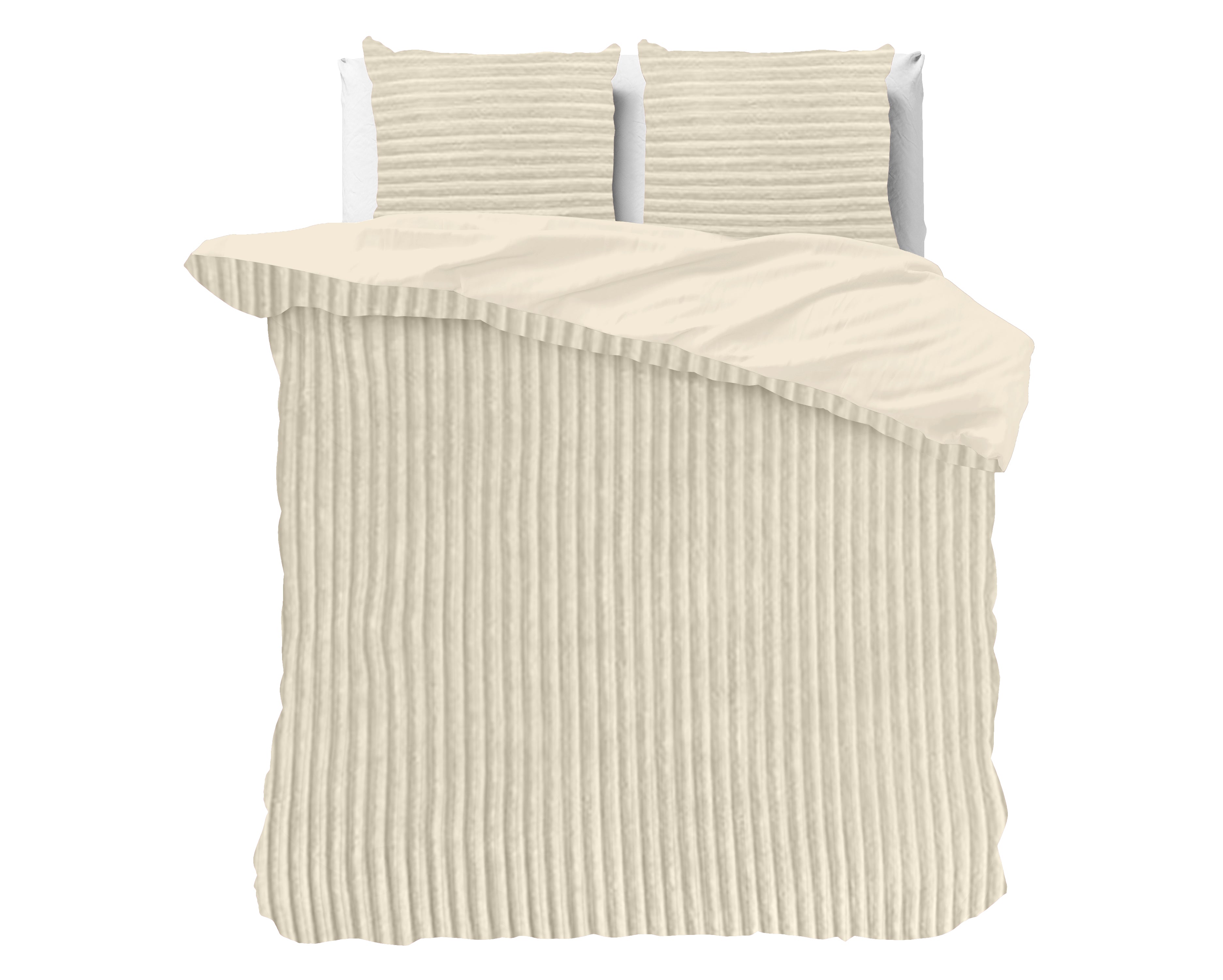 Rib Teddy Creme Dekbedovertrek - Knuffelende nachtrust - Zacht en warm - Trendy Rib Design