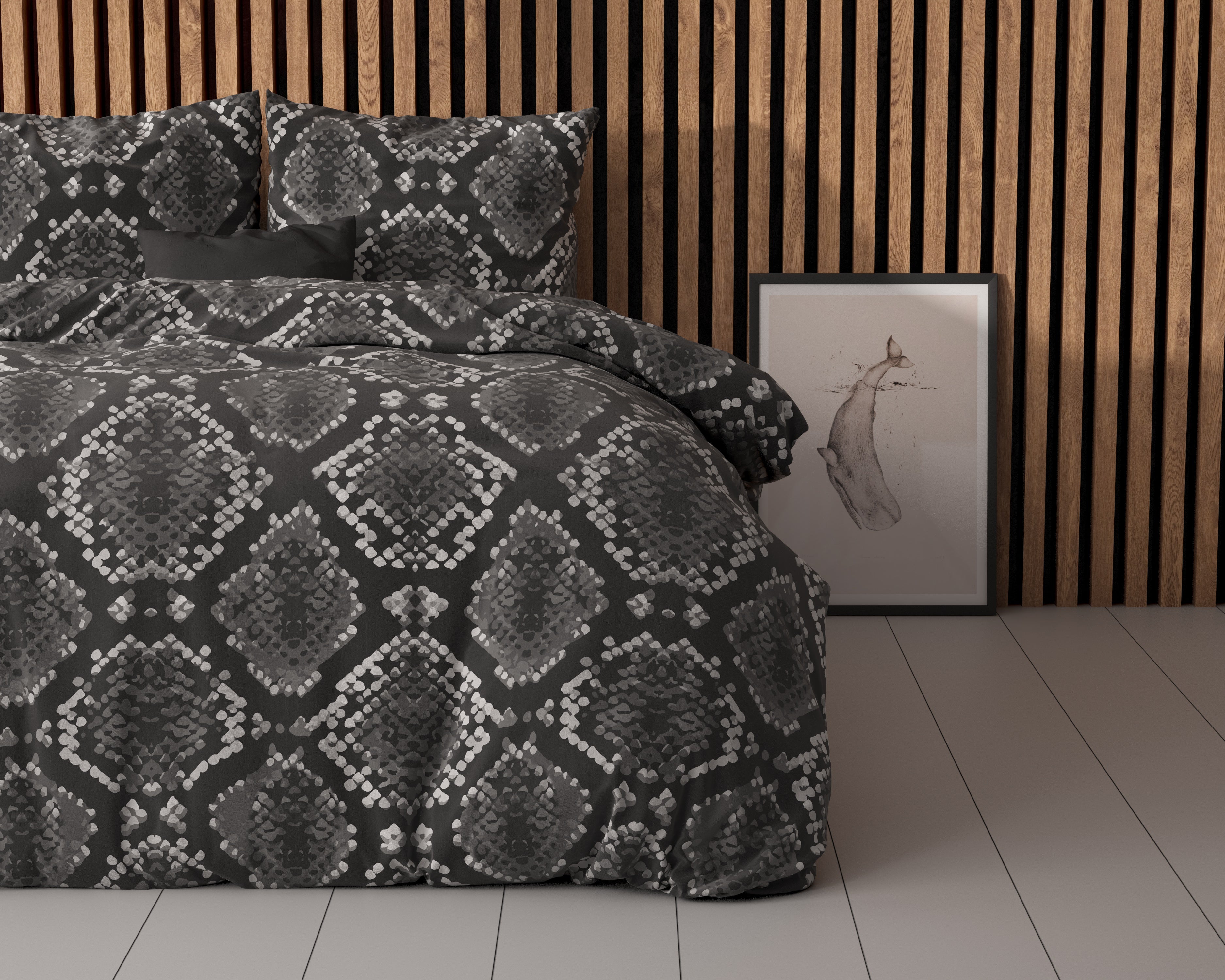 Riley Duvet Cover Anthracite - Cotton Woven - Non-Iron - Fun Prints