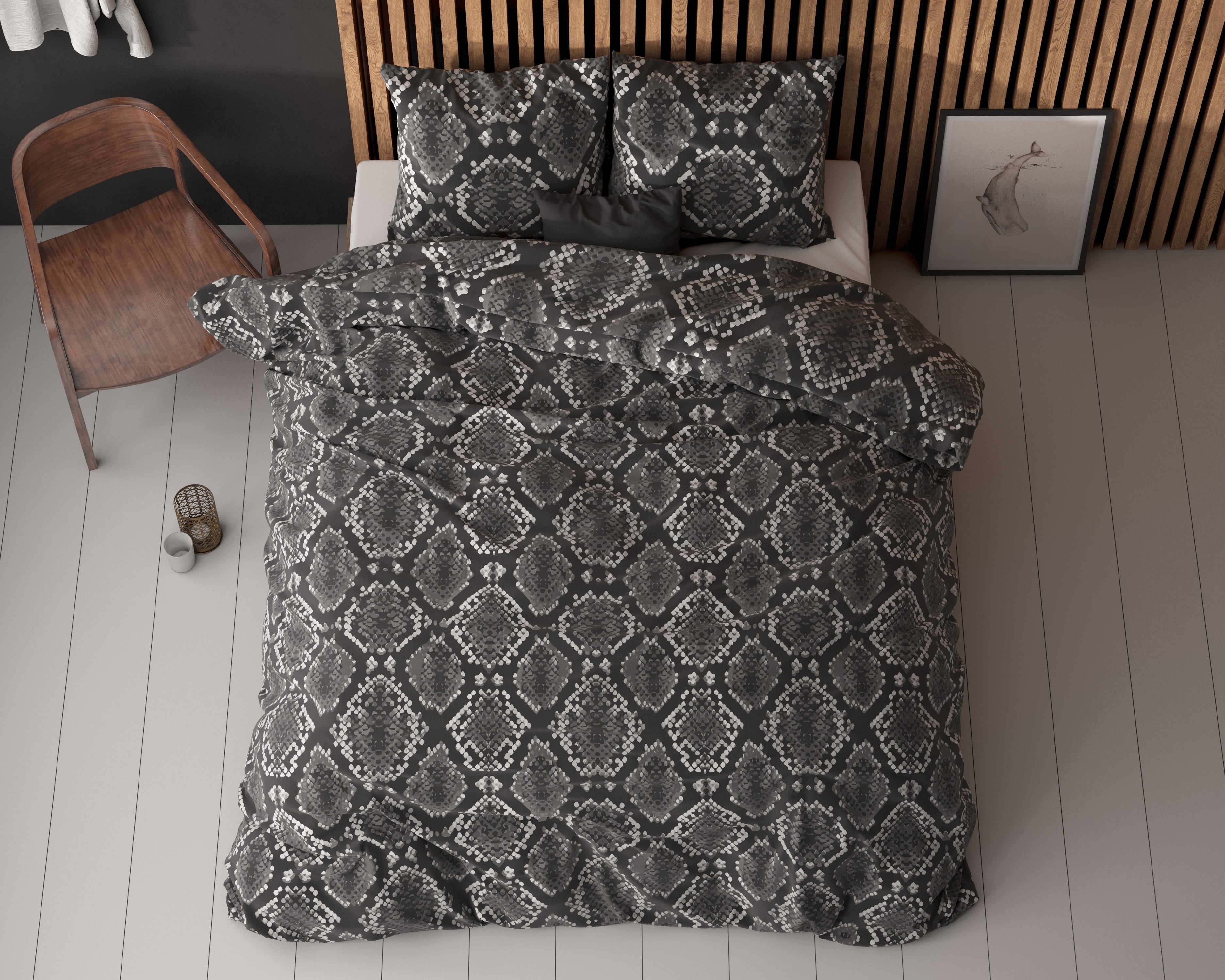 Riley Duvet Cover Anthracite - Cotton Woven - Non-Iron - Fun Prints