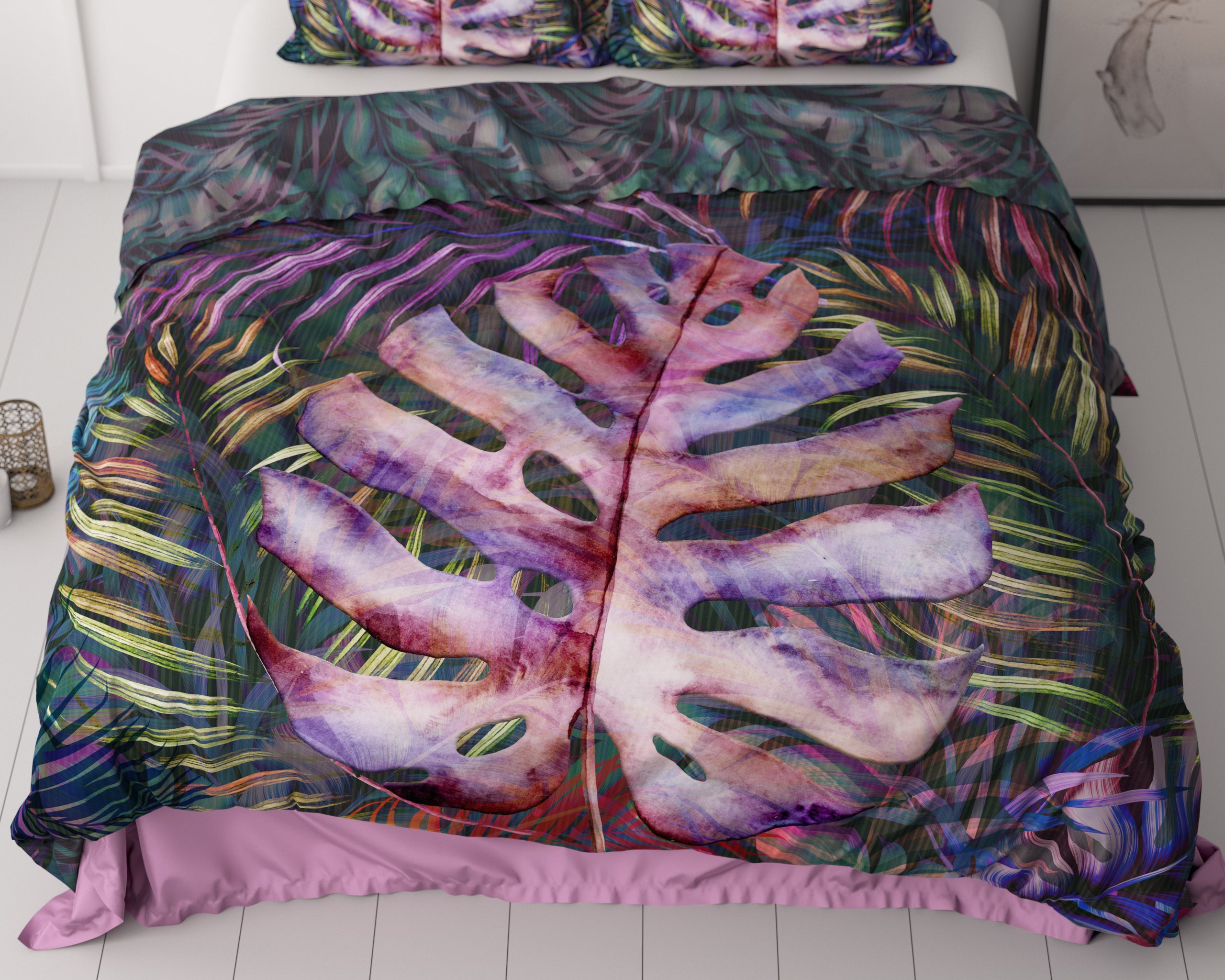 Romina Purple Duvet Cover - Luxury Satin - High Quality - Trendy Prints