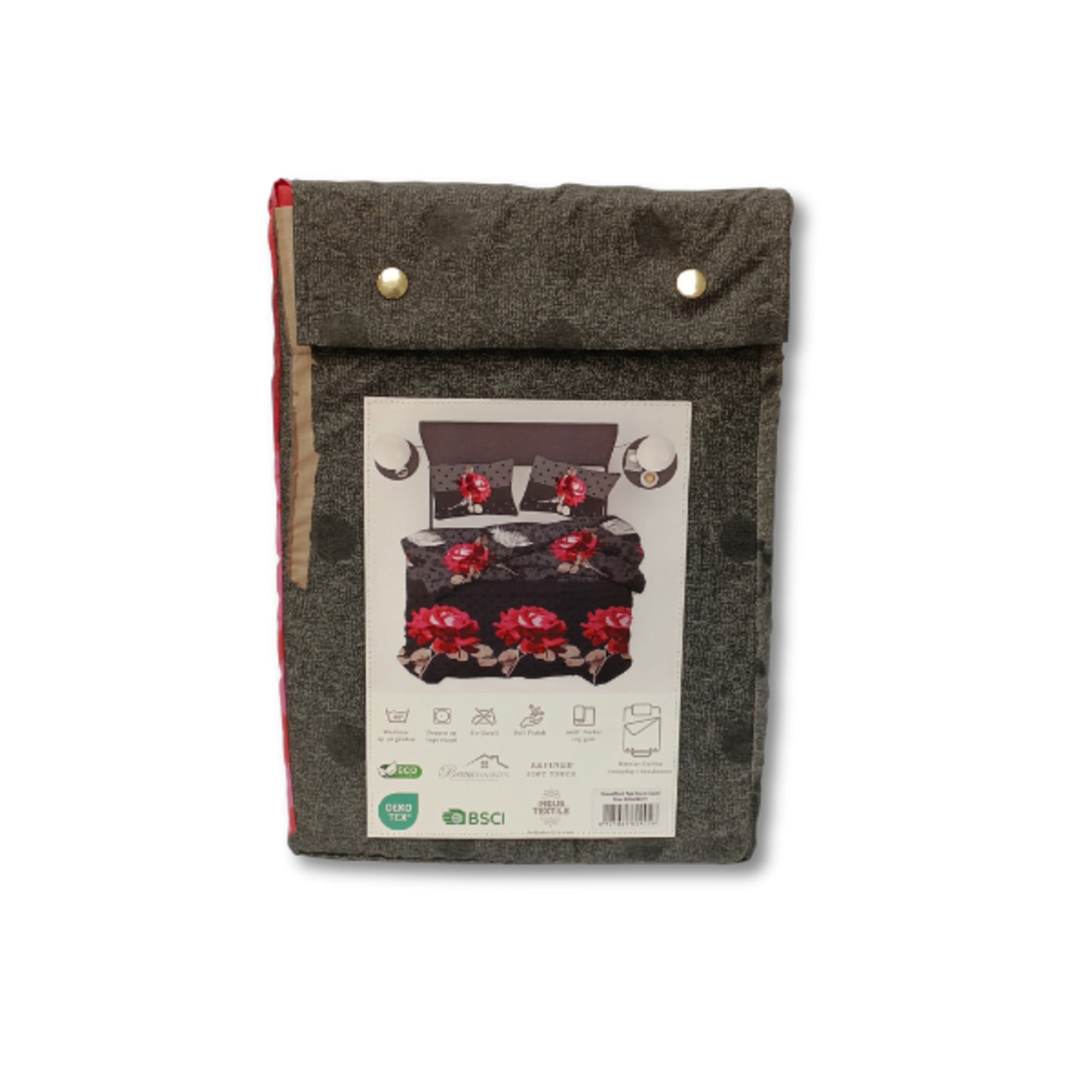 Roses Black Red Dekbedovertrek