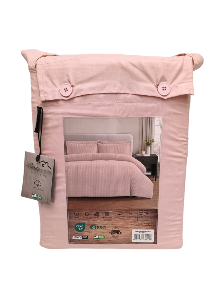Pink Waffle Duvet Cover 100% Cotton - Luxurious and Comfortable
