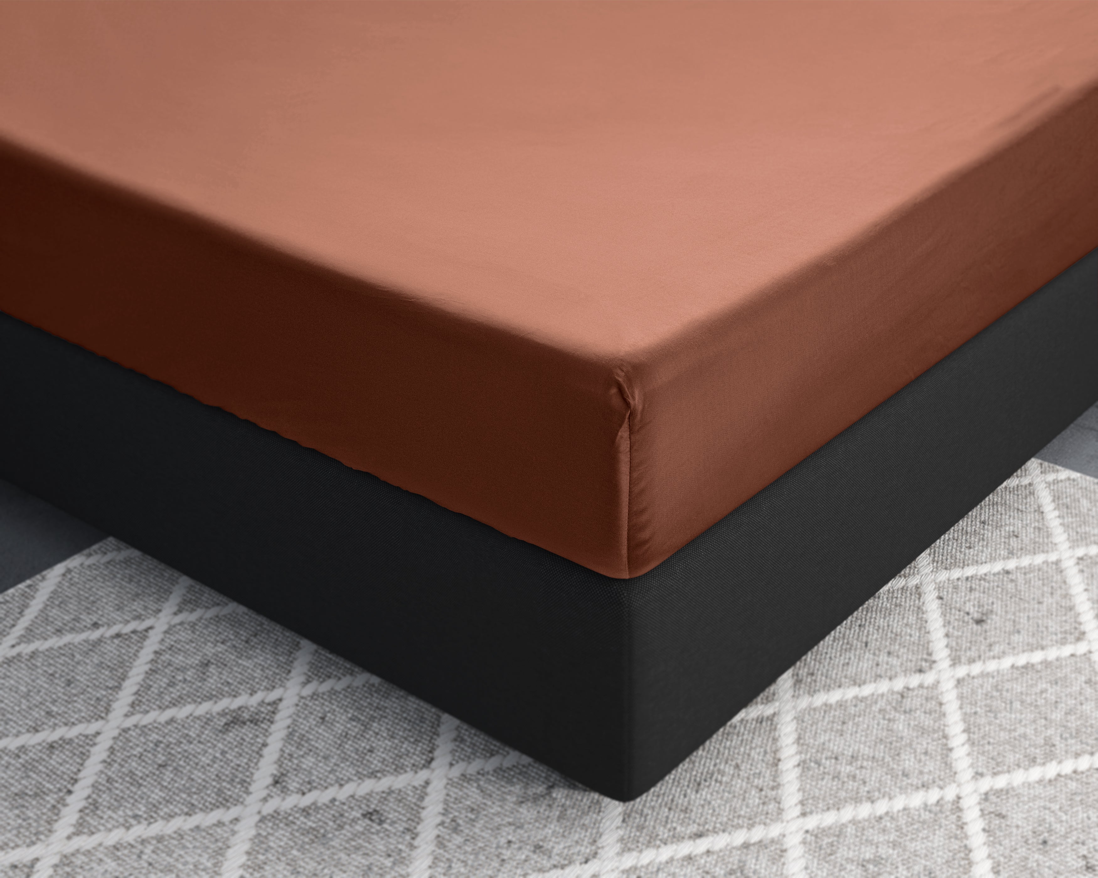 Satin Fitted Sheet Brown - Reactive washed - Soft, smooth, breathable and has a light sheen - Free from harmful substances and skin-friendly