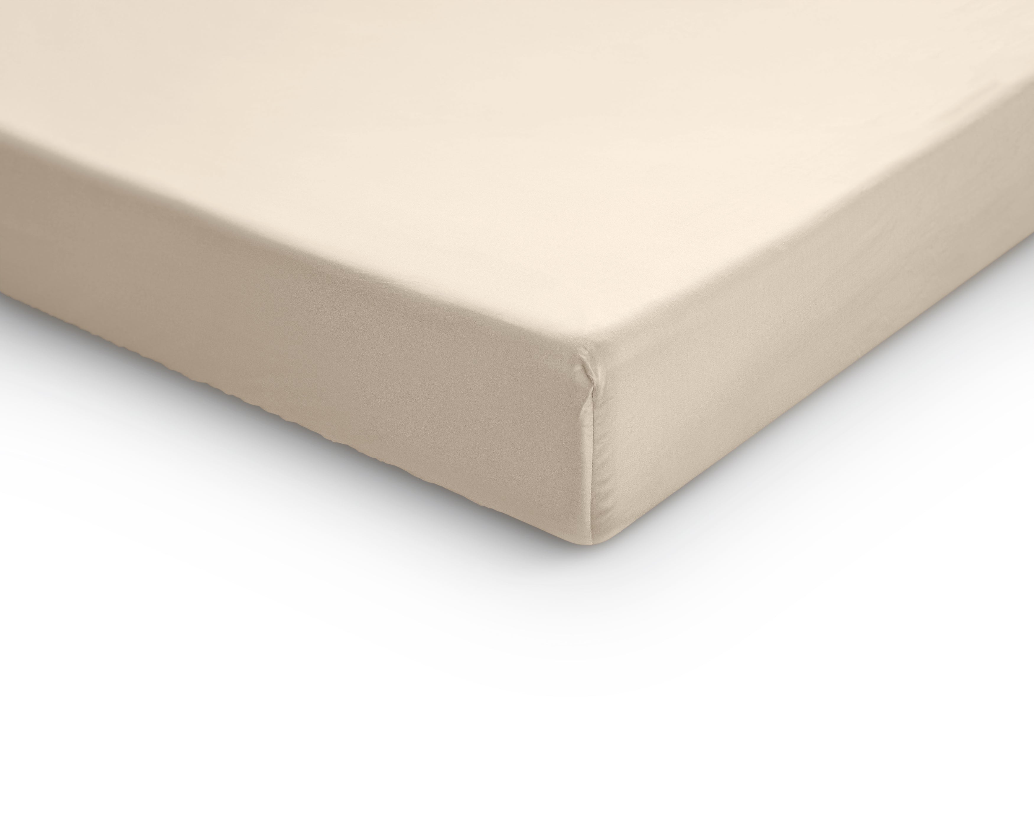 Satin Fitted Sheet Sand - Reactive washed - Soft, smooth, breathable and has a light sheen - Free from harmful substances and skin-friendly