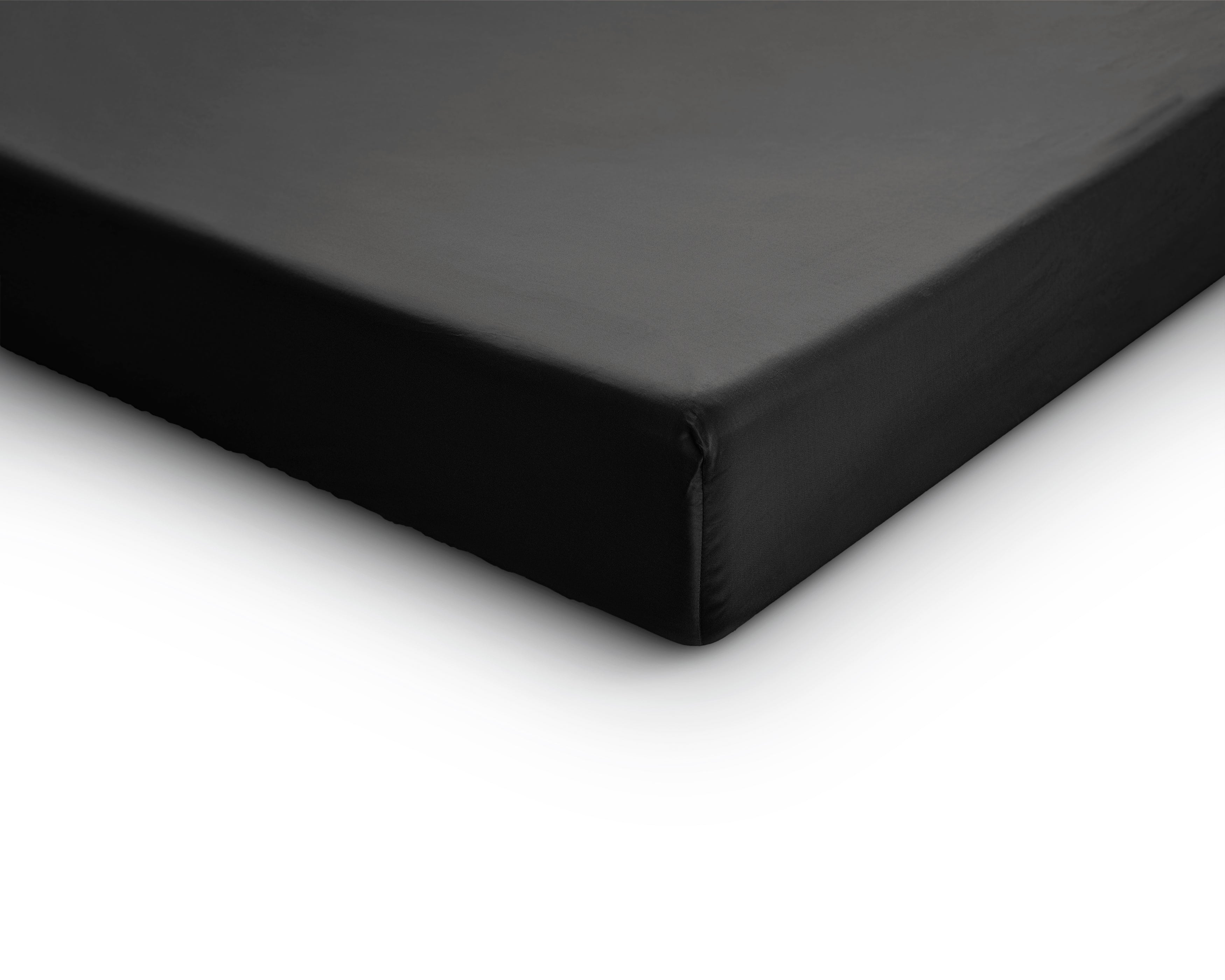 Satin Fitted Sheet Black - Reactive washed - Soft, smooth, breathable and has a light sheen - Free from harmful substances and skin-friendly