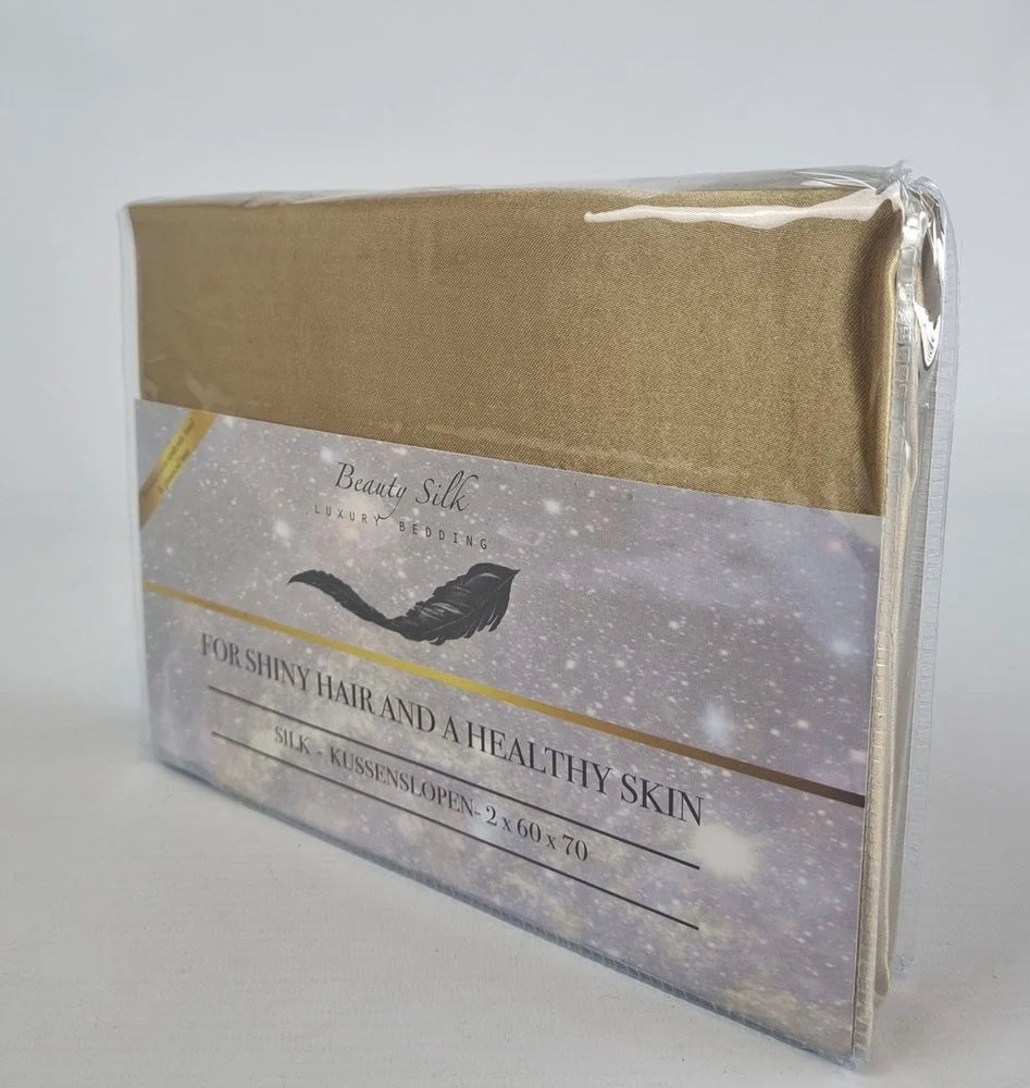 Satijnen Kussenslopen Champagne Gold – Luxe voor Haar en Huid