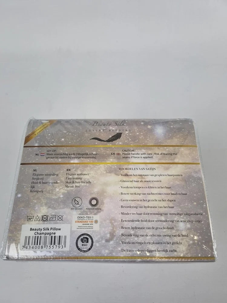 Satijnen Kussenslopen Champagne Gold – Luxe voor Haar en Huid