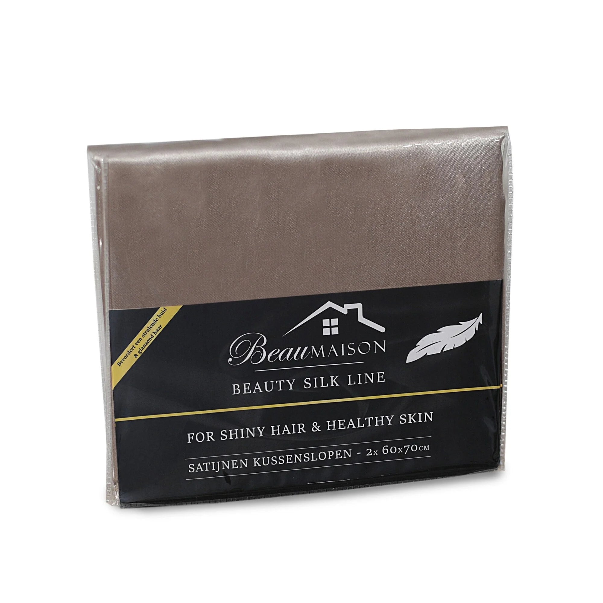 Satijnen Kussenslopen Taupe 60 x 70 cm – 2 stuks