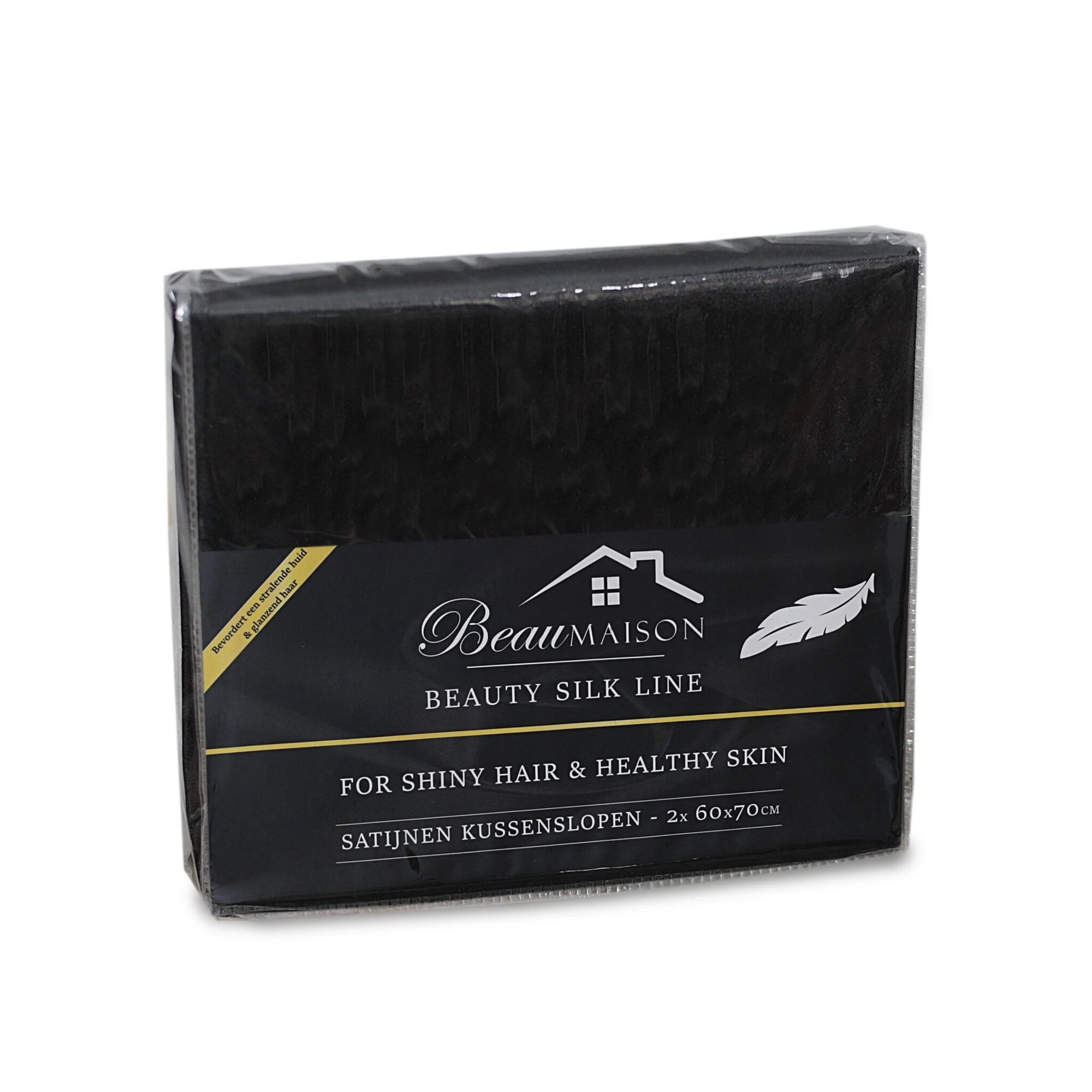 Satijnen Kussenslopen Zwart 60 x 70 cm – 2 stuks