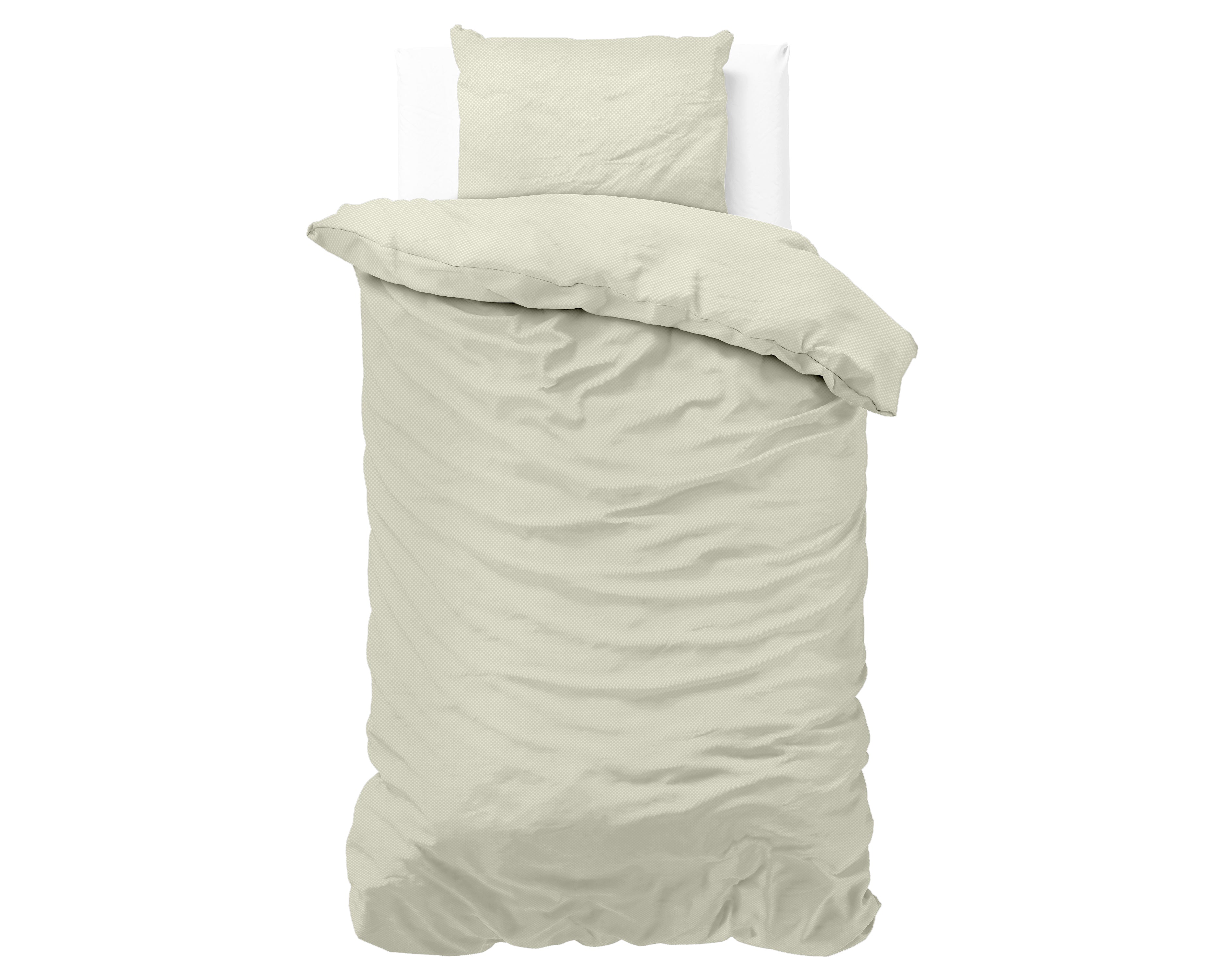 Satin Point Dekbedovertrek Creme - Uni design - Diepdruk design - Makkelijk wasbaar