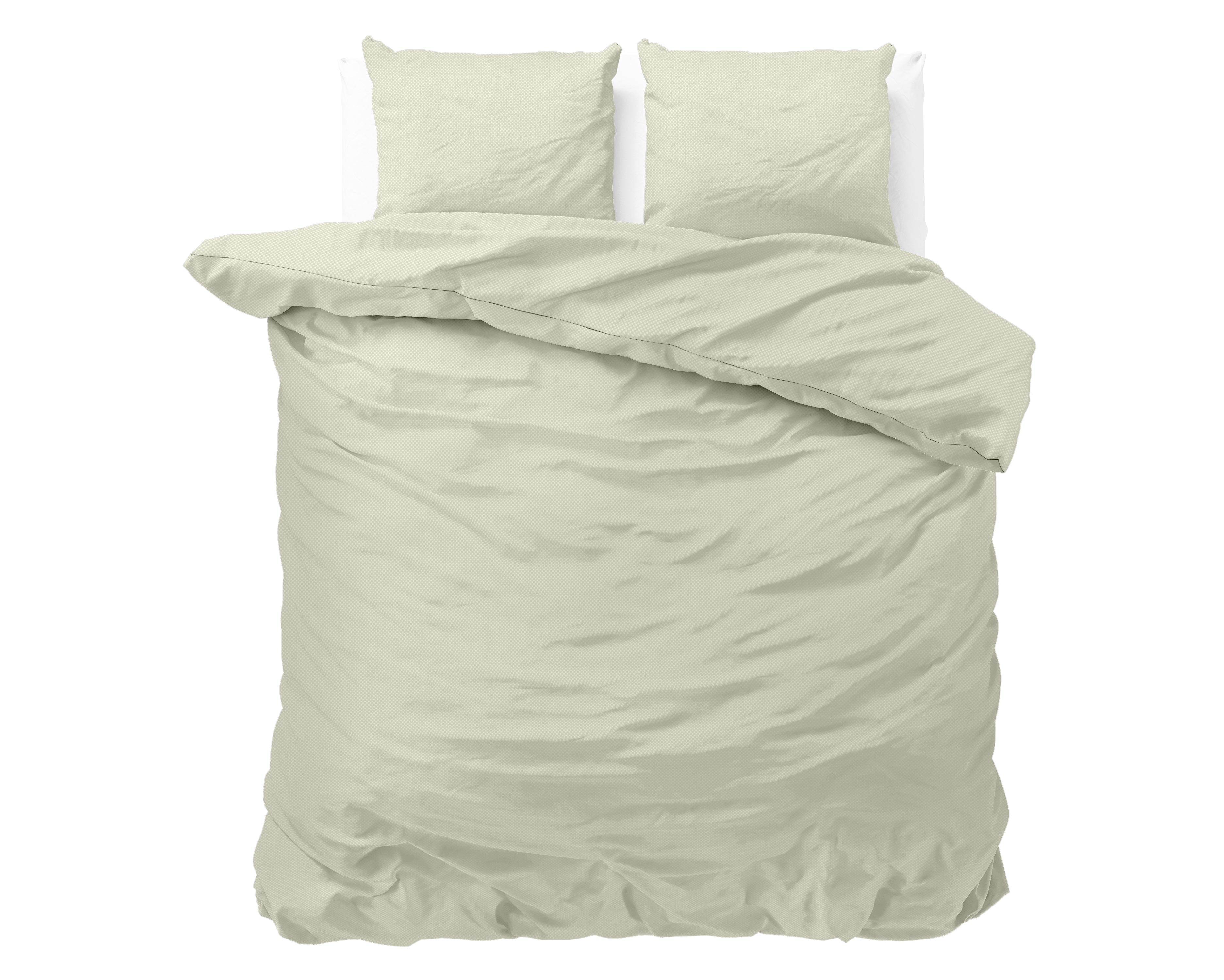 Satin Point Dekbedovertrek Creme - Uni design - Diepdruk design - Makkelijk wasbaar