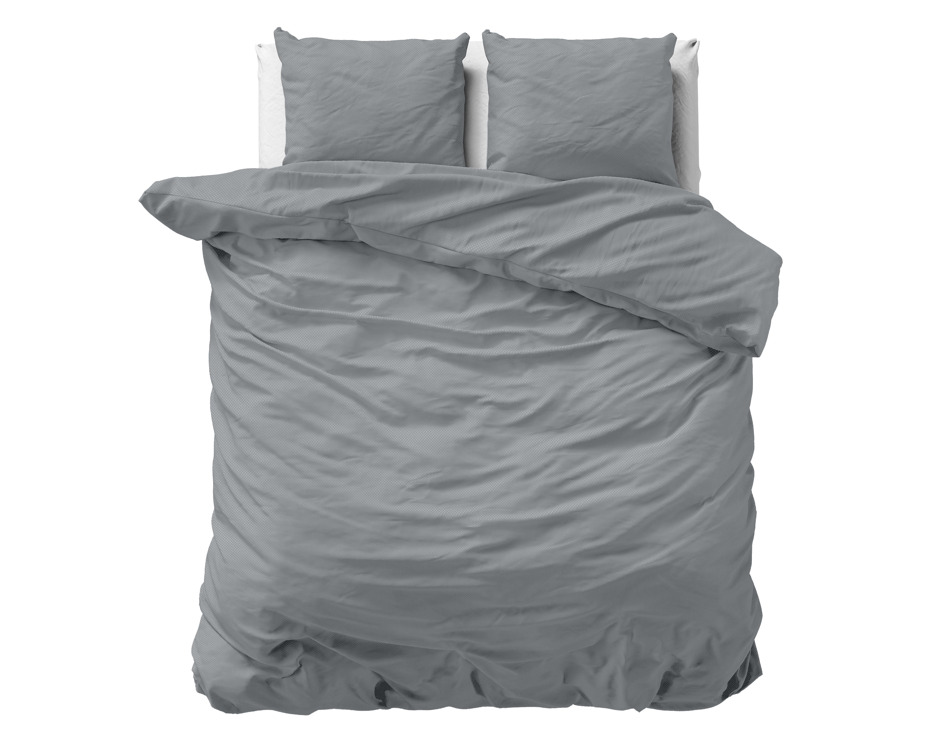 Satin Point Duvet Cover Grey - Plain design - Deep print design - Easy to wash