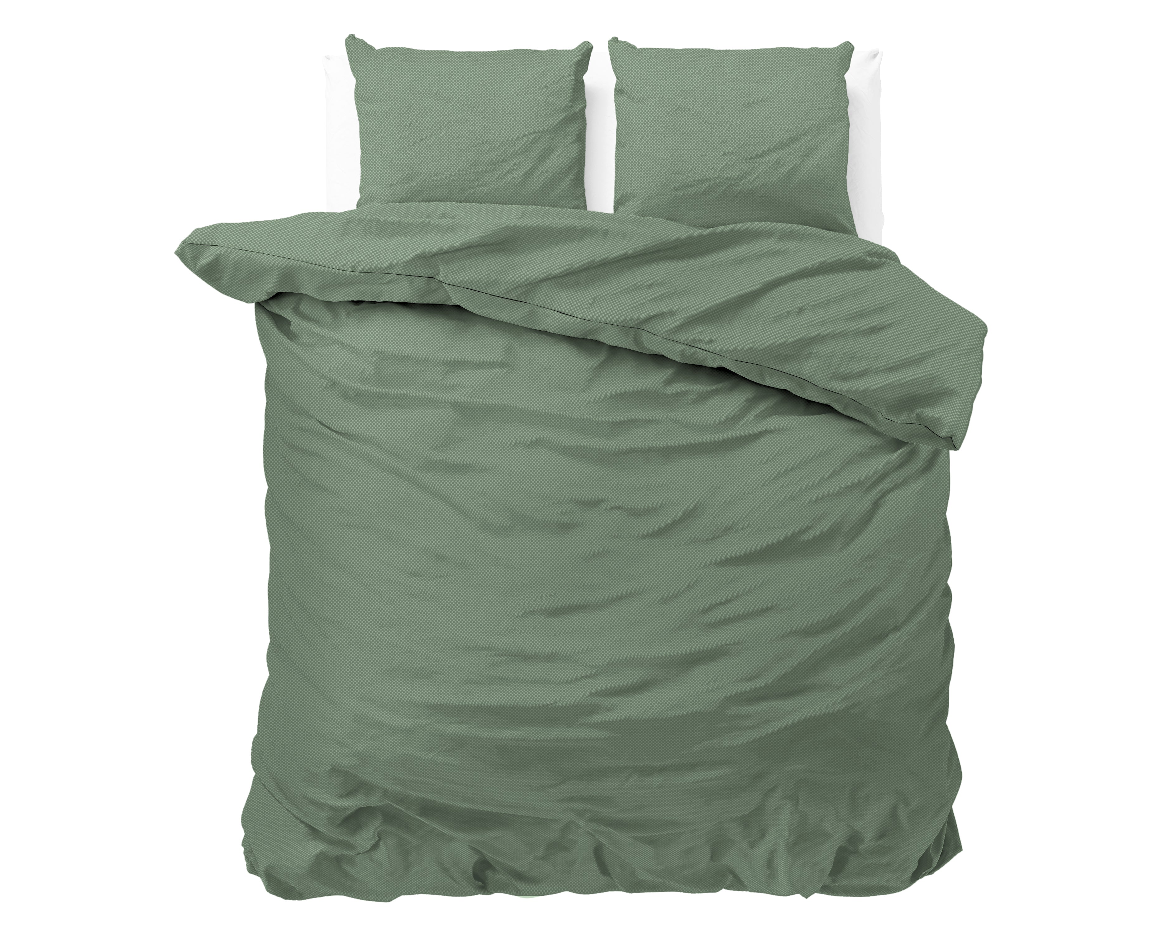 Satin Point Dekbedovertrek Groen - Uni design - Diepdruk design - Makkelijk wasbaar