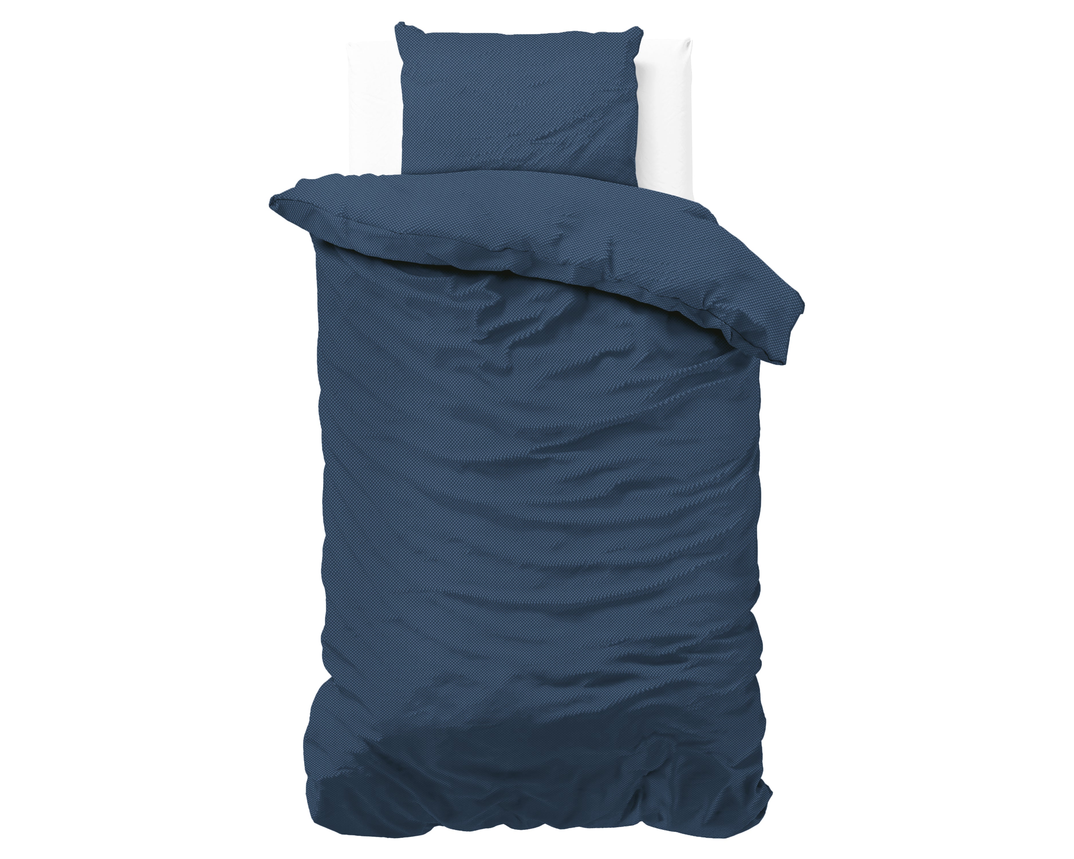 Satin Point Dekbedovertrek Navy - Uni design - Diepdruk design - Makkelijk wasbaar
