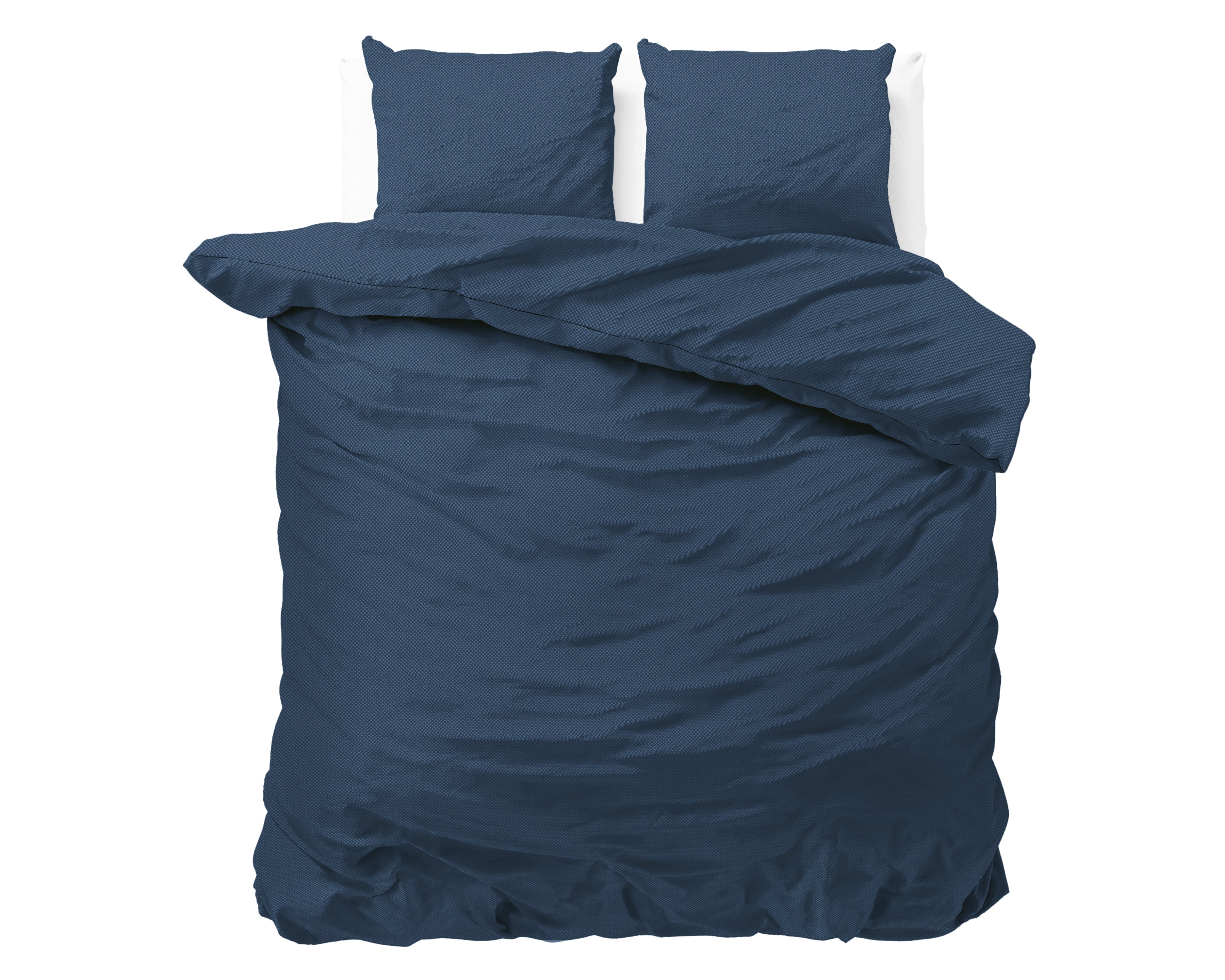 Satin Point Dekbedovertrek Navy - Uni design - Diepdruk design - Makkelijk wasbaar