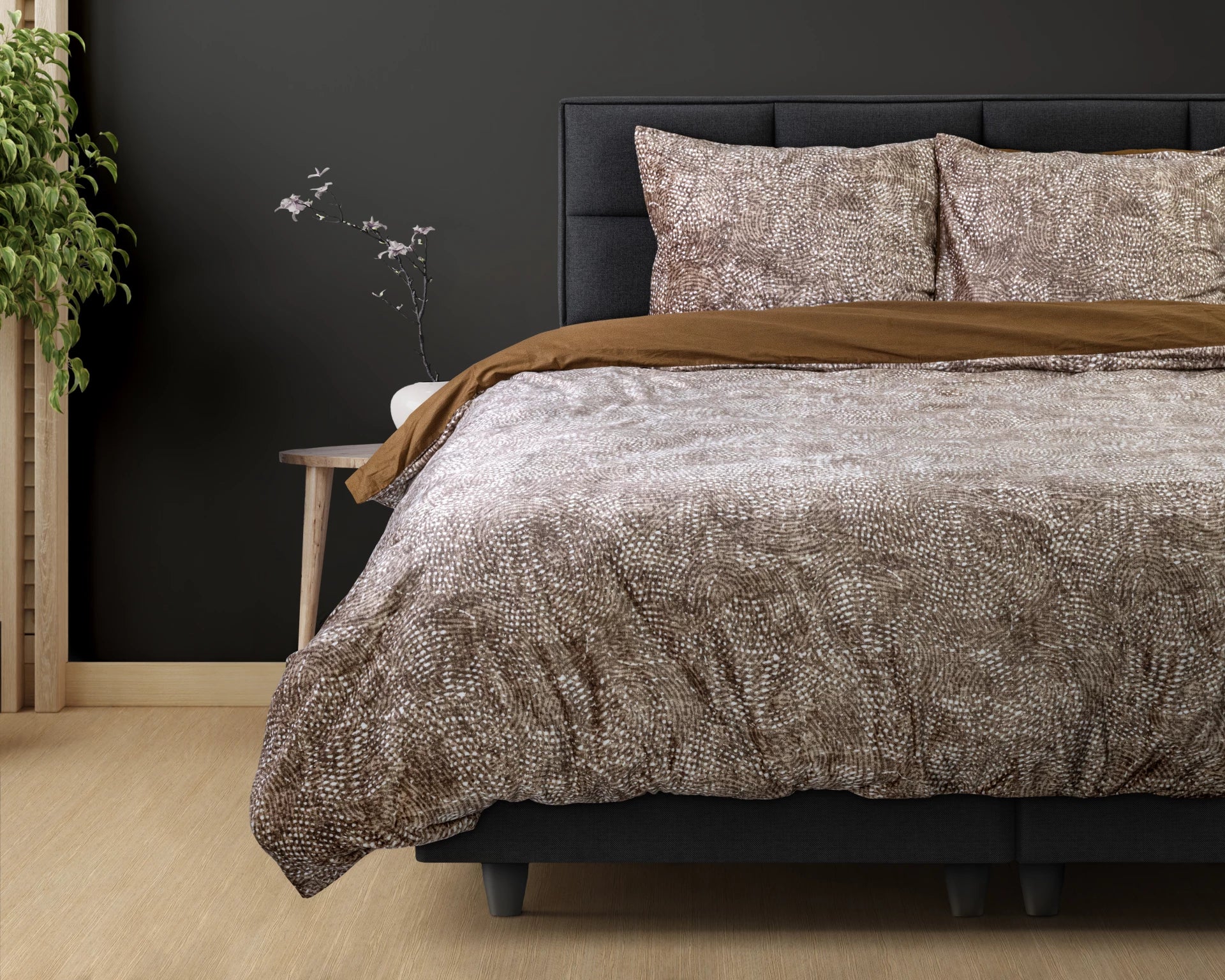 Signature Velvet Cotton Duvet Cover Aria Brown - Super soft woven - Unique Design - Luxurious feel