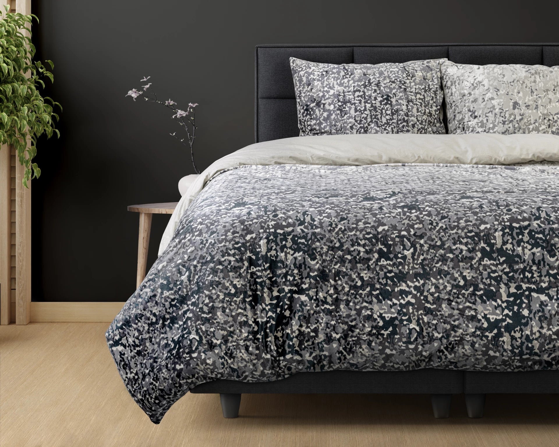 Signature Velvet Cotton Duvet Cover Emma Anthracite - Super soft woven - Unique Design - Luxurious feel