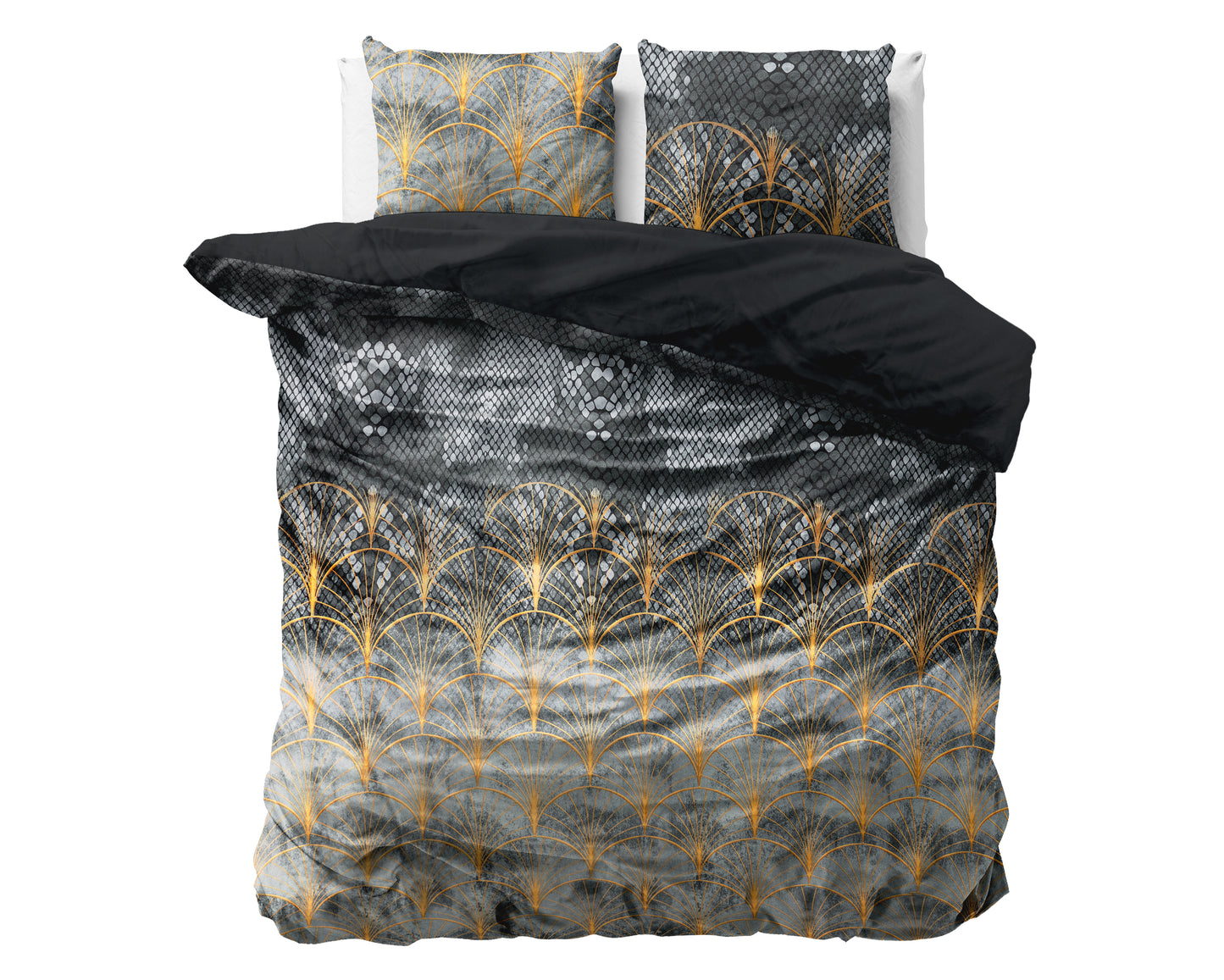 Signature Velvet Katoen Dekbedovertrek Mente Grijs - Super zacht geweven - Uniek Design - Luxe gevoel