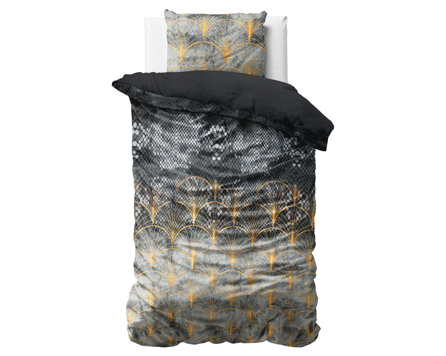 Signature Velvet Katoen Dekbedovertrek Mente Grijs - Super zacht geweven - Uniek Design - Luxe gevoel
