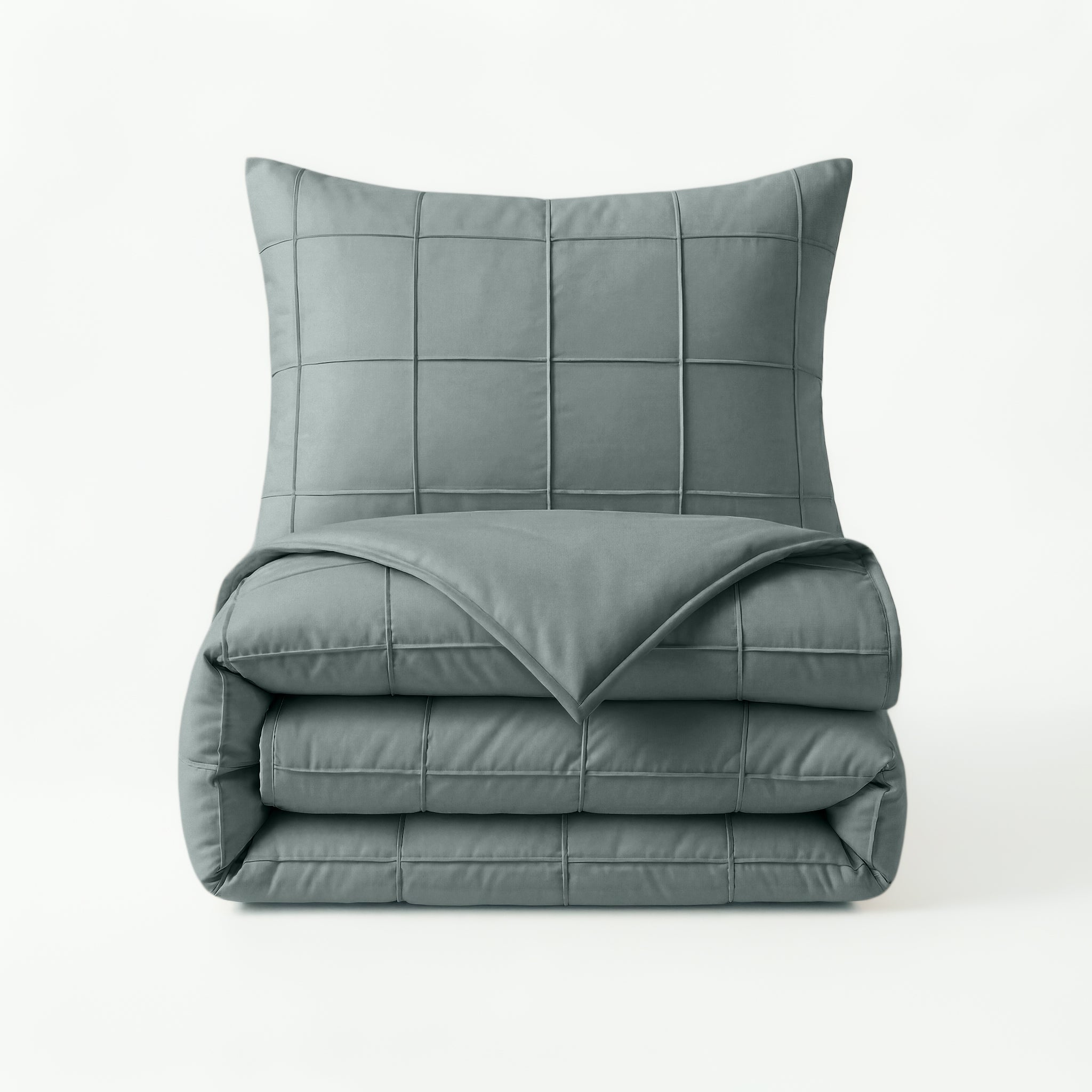 Sleeptime Check Pintuck Dekbedovertrek - Groen - 100% Microvezel